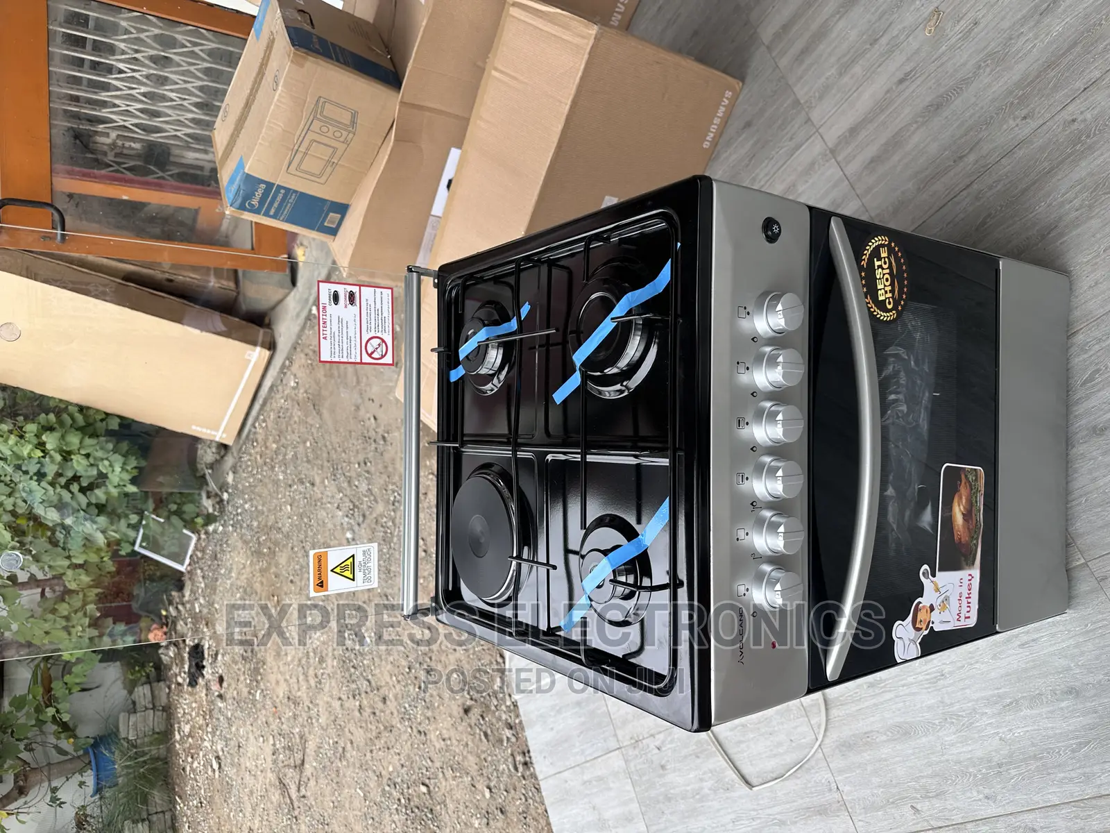 Original Sliver Gas and Electric Cooker 3-1stove Oven Grill