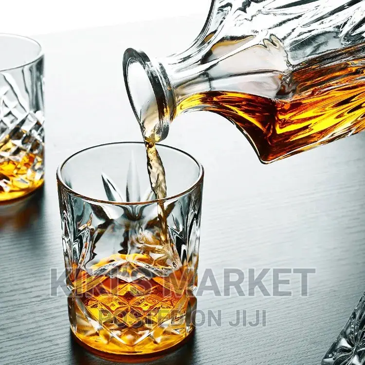 Crystal Whisky Decanter With 4pcs Whisky Glasses