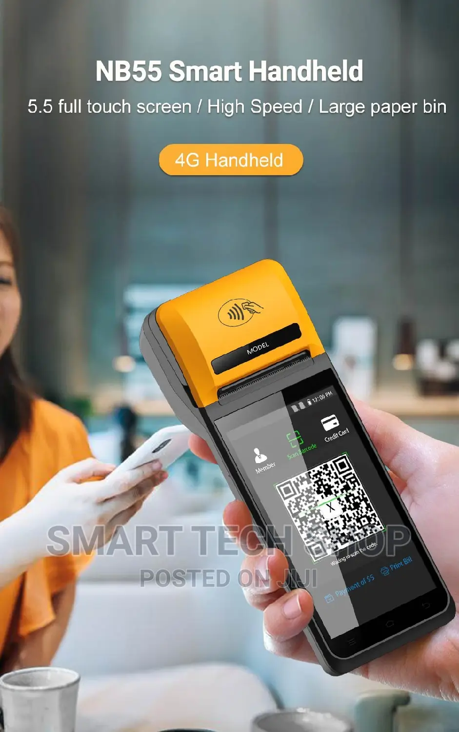 4G Integrated Printing Handheld Android POS Barcode Scanner