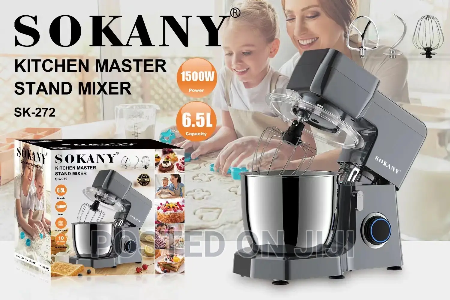Professional Sokany Dough Mixture SK-272 ,6.5L