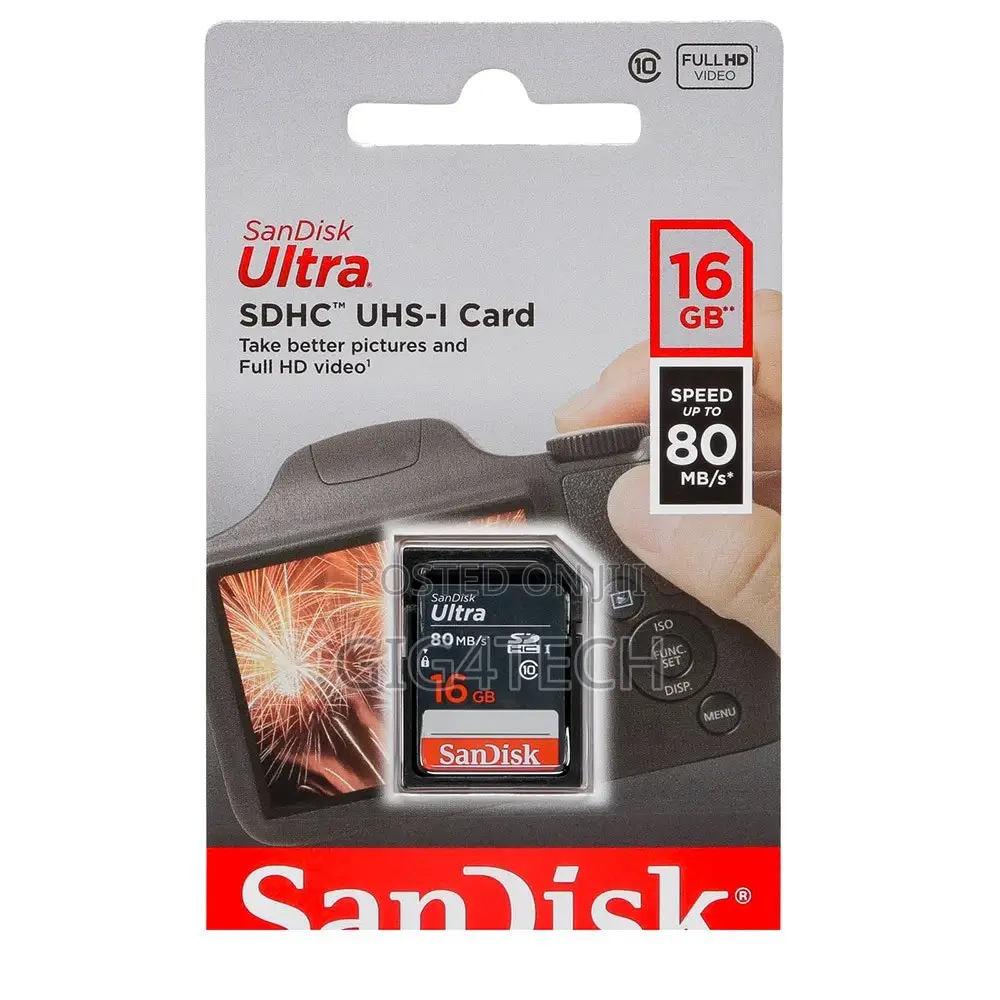 Sandisk Ultra 16GB 80mbps Memory Card