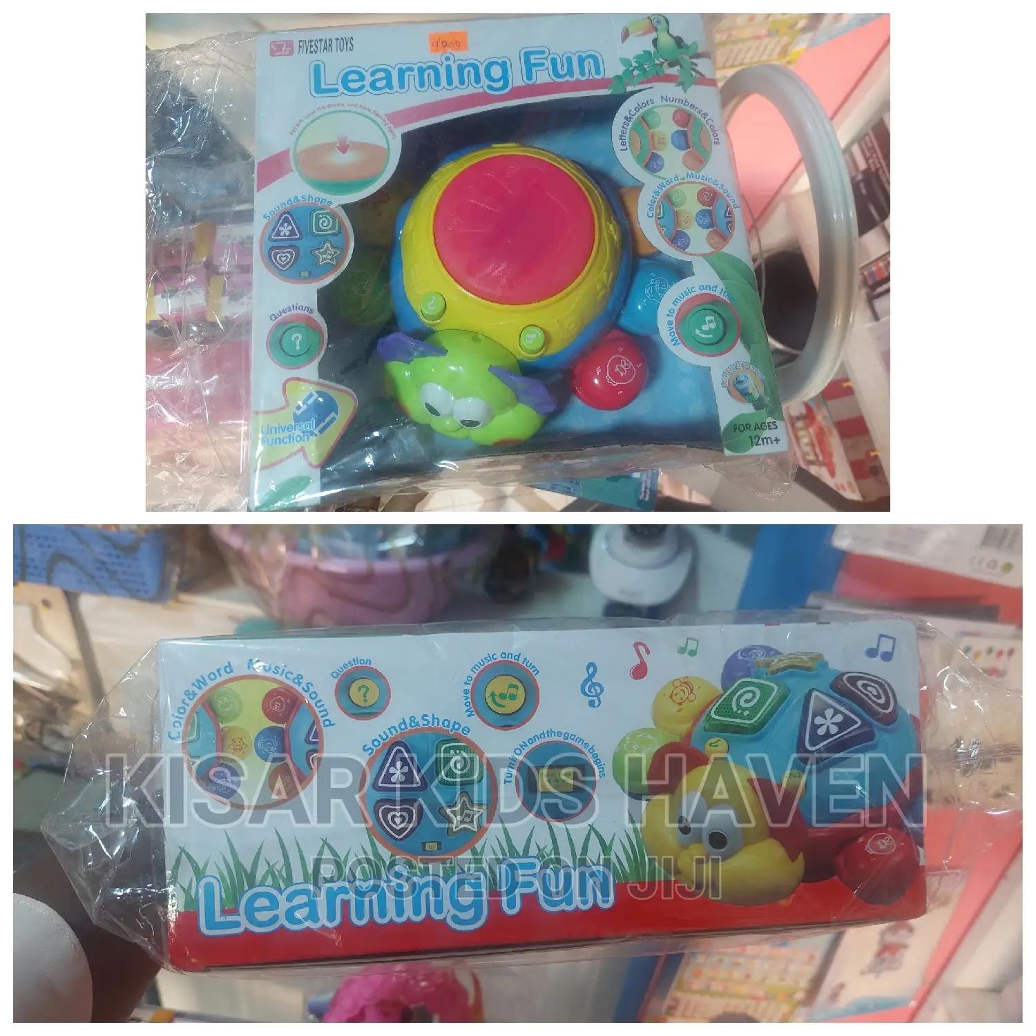 Kids Learning Toy(
Sound and Shape
Letters and Colours
Music
