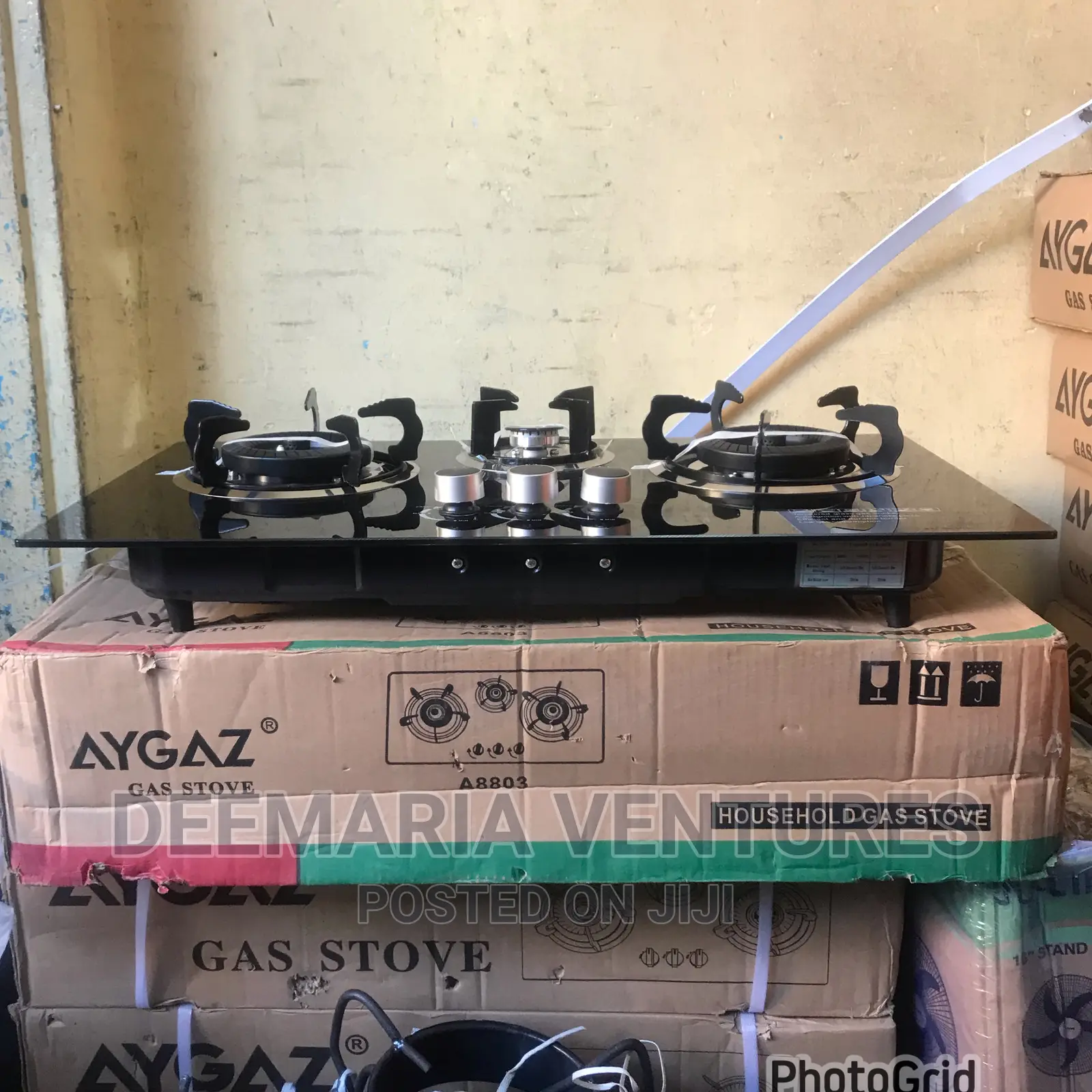 AYGAZ Built in 3 Burner Auto Ignition Glass Top Gas Hob