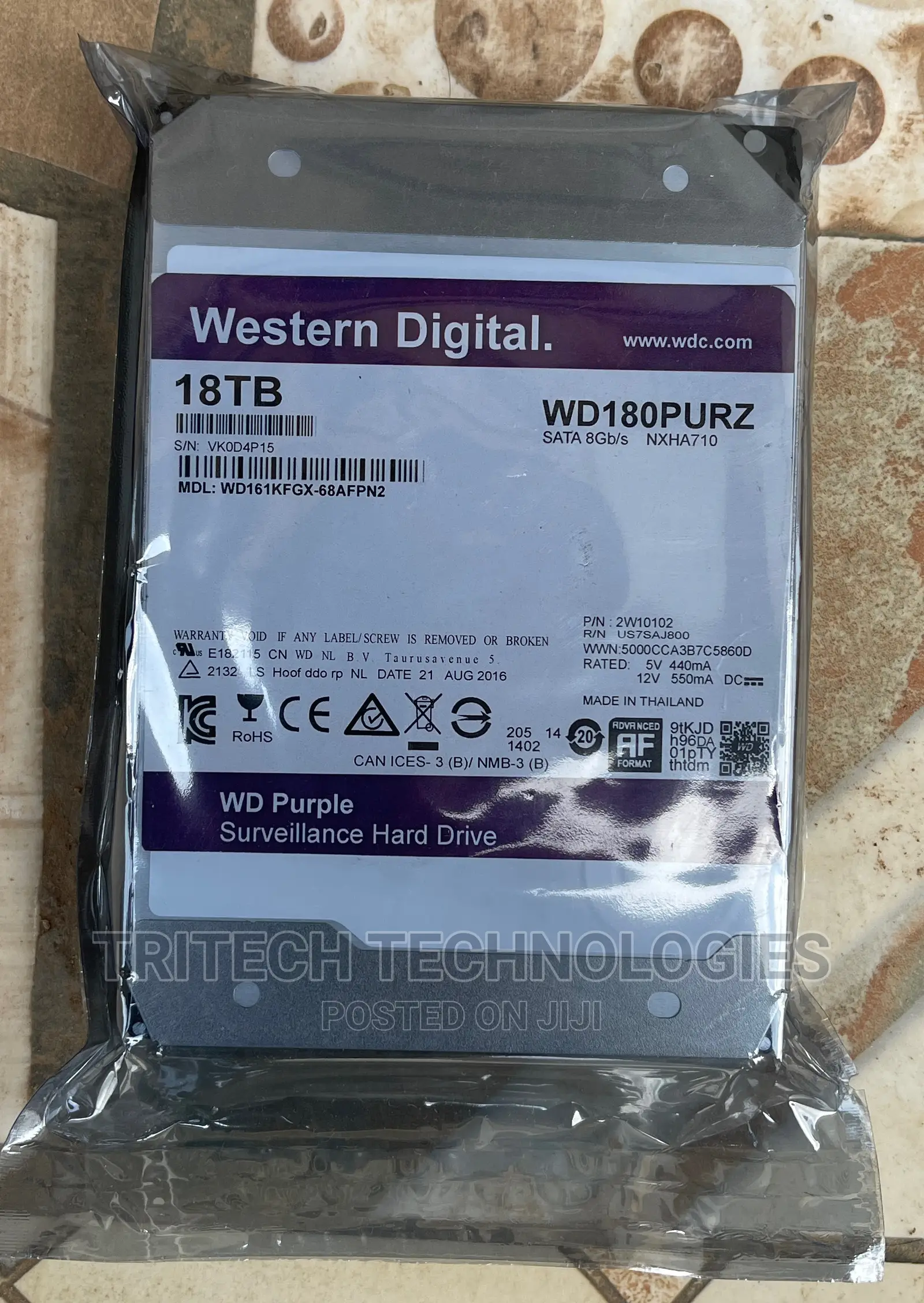 Western Digital 18tb Purple Surveillance Hard Drive