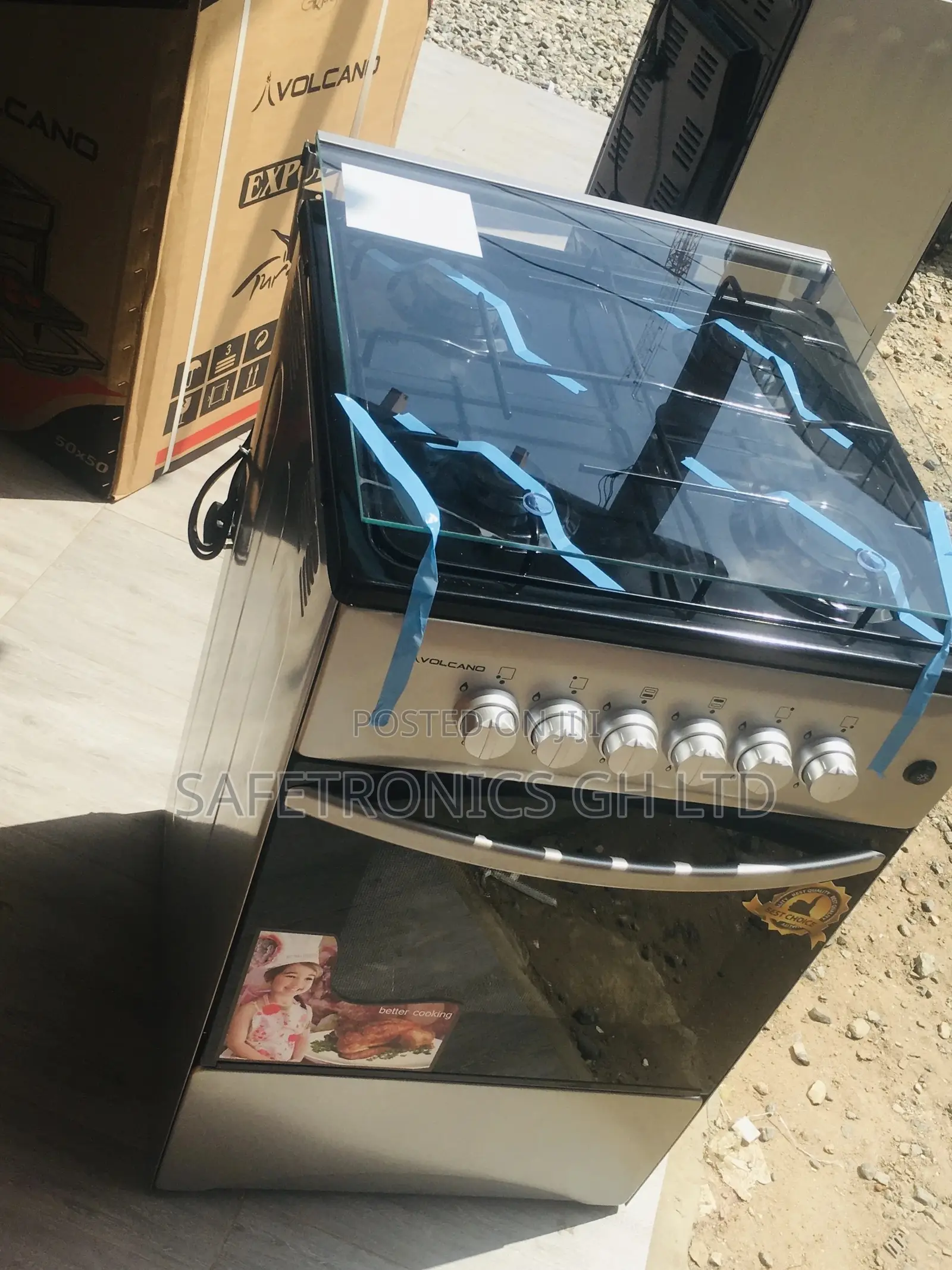 Best 4 Gas Oven With Grill 50x50  Volcano Sliver