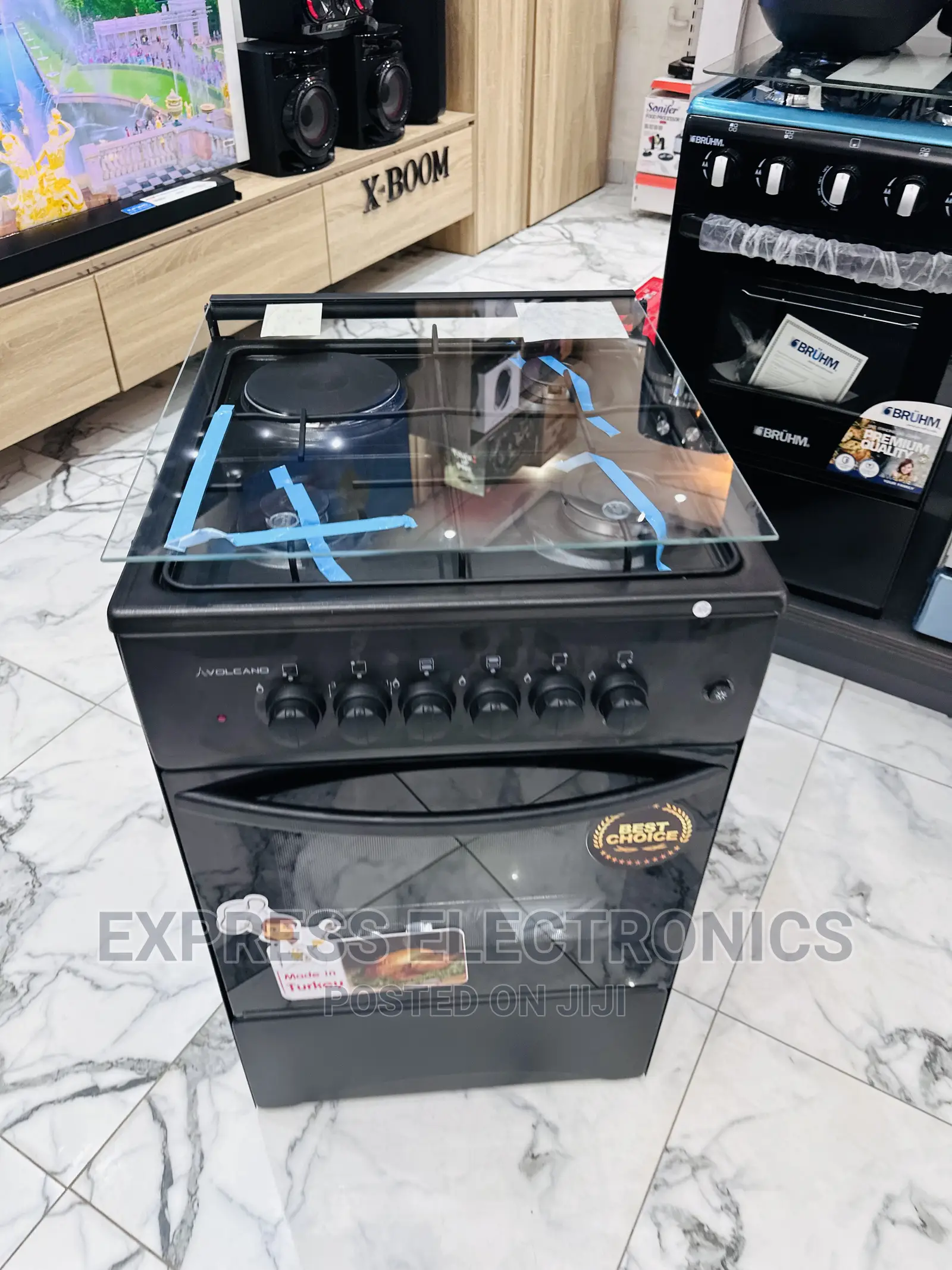 Get Cooking Oven Black 4burner 50/50 3-1