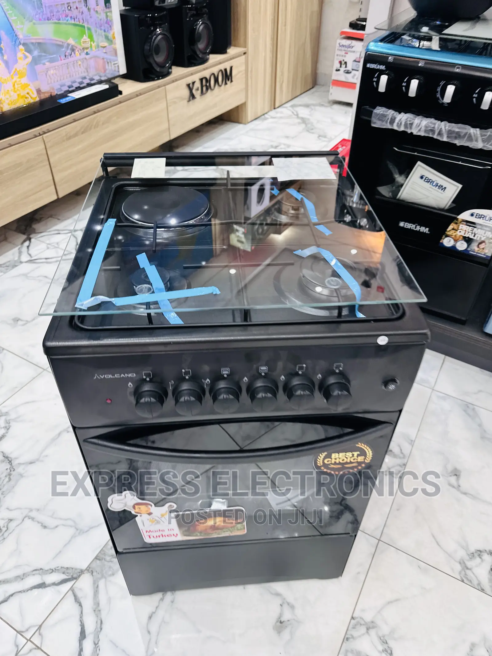 Get Gas Cooking Deal 3-1 Stove Oven Grill Black 50/50