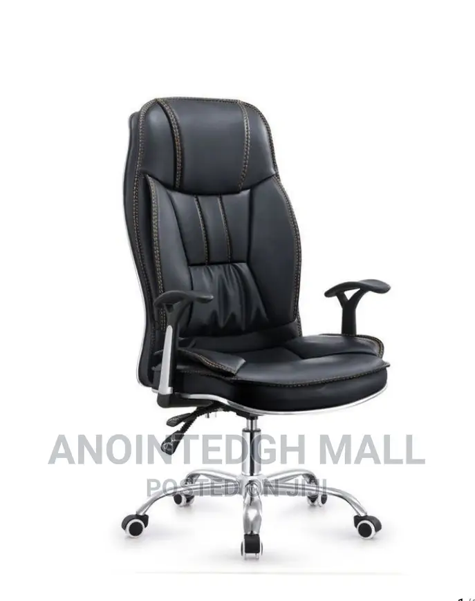 Executive Leather Swivel Chair - Black
