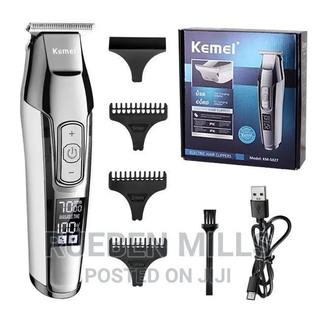Rechargeable Silver Kemei Barbering Shaving Machine