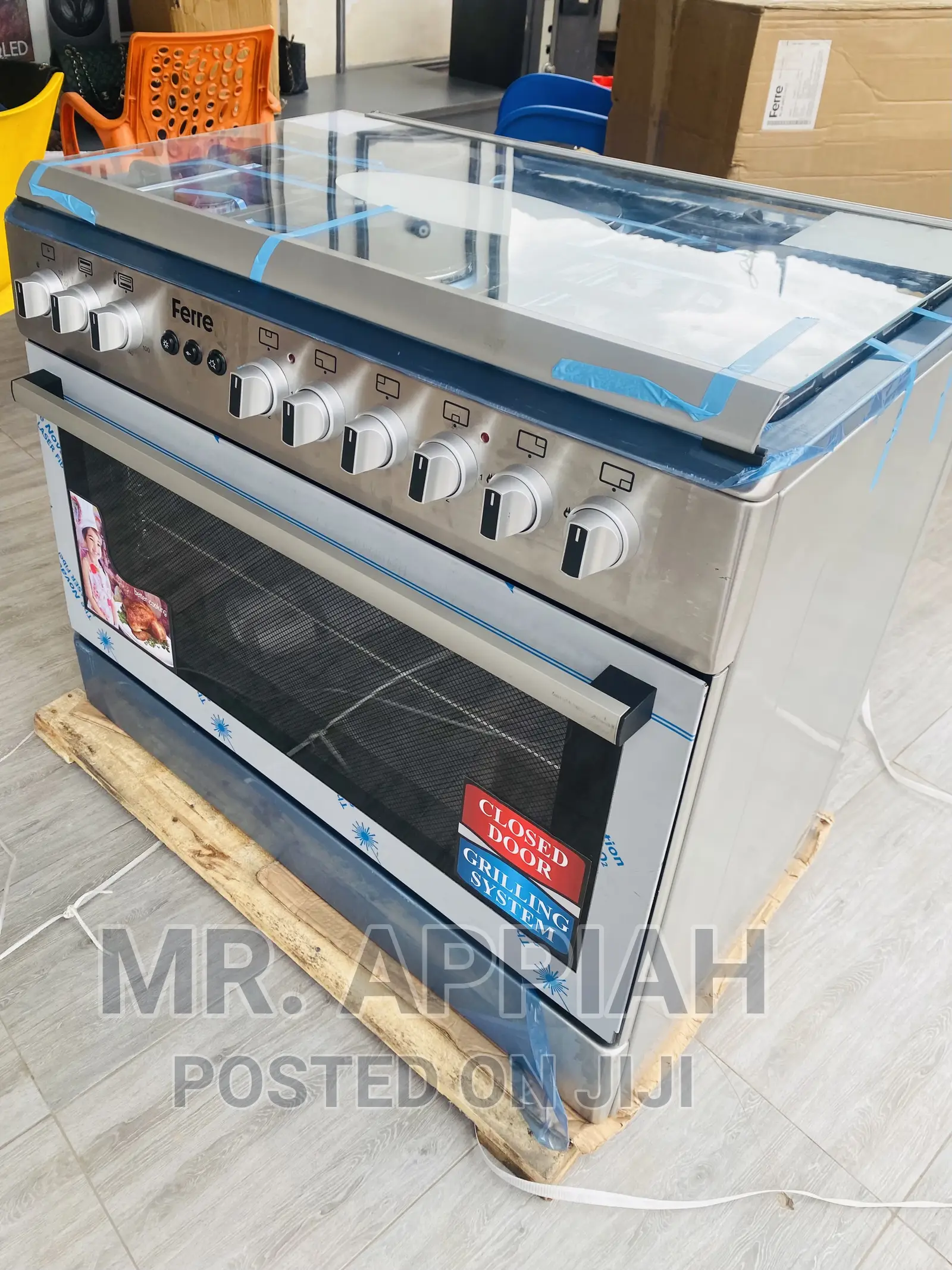 Easy to Use Ferre 60x90 5 Gas Burner With Oven Oven Grill