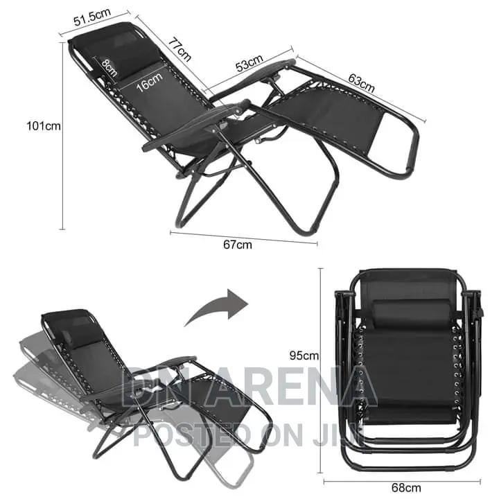 2x Sunloungers Bigzzia Folding Recliner Gardern Chairs