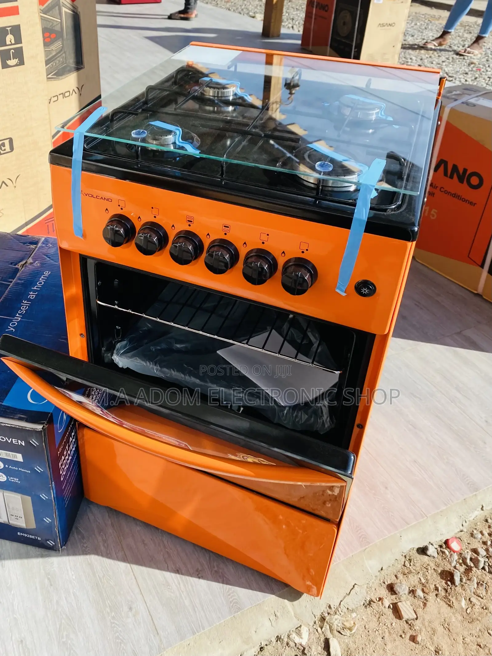 Upgrade Your Kitchen With Volcano 4 Gas Burner(Orange)