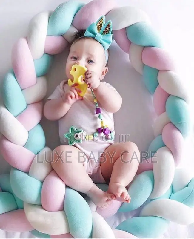 Baby Bumper, Bed Braid Knot Pillow Cushion Bumper
