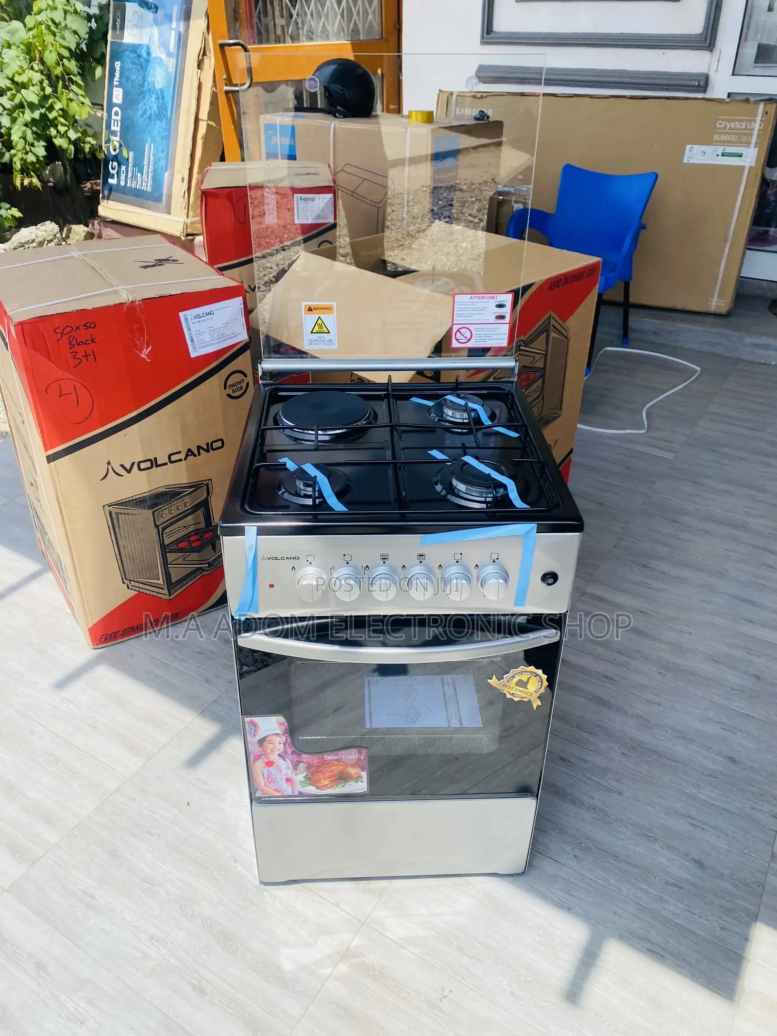 Super Quality Volcano 3 Gas Burner + 1 Cooker Oven Gril 