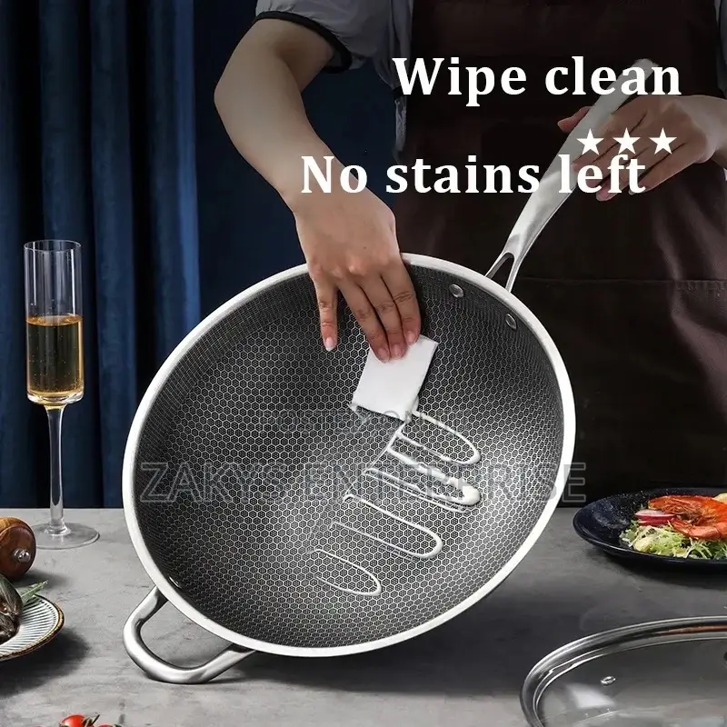 Stainless Steel Non Stick Wok 34cm