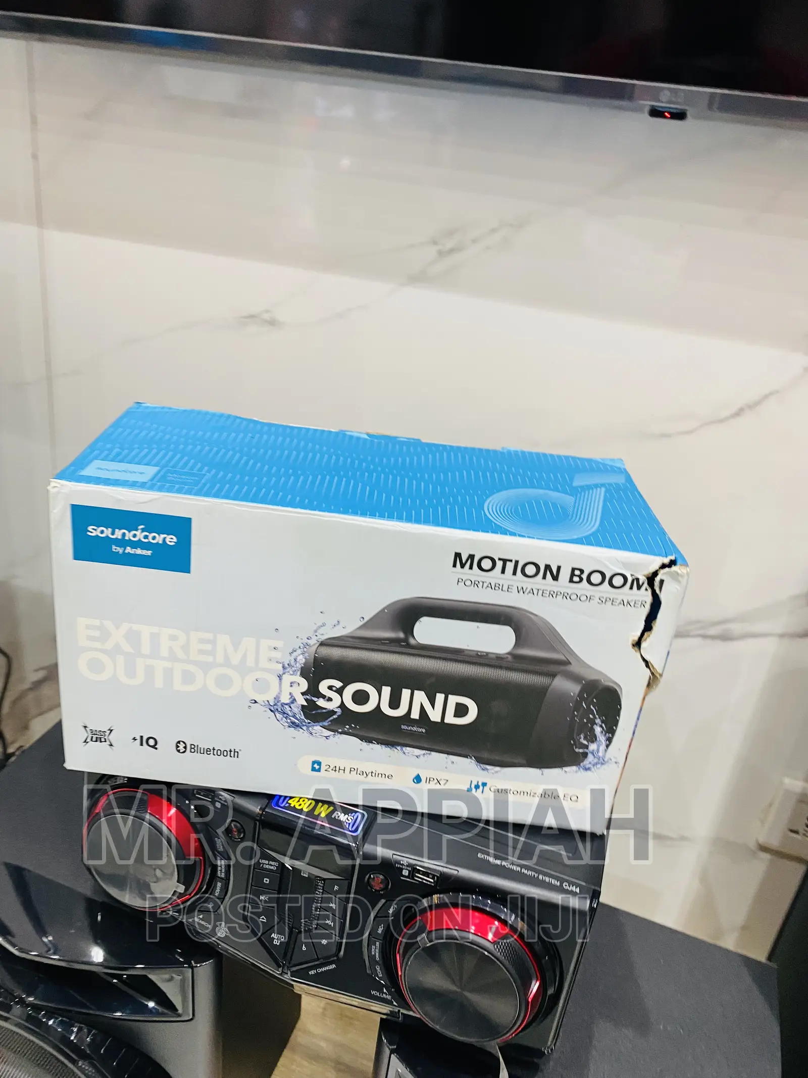 Elegant Motion Boom Portable Waterproof Bluetooth Speaker.