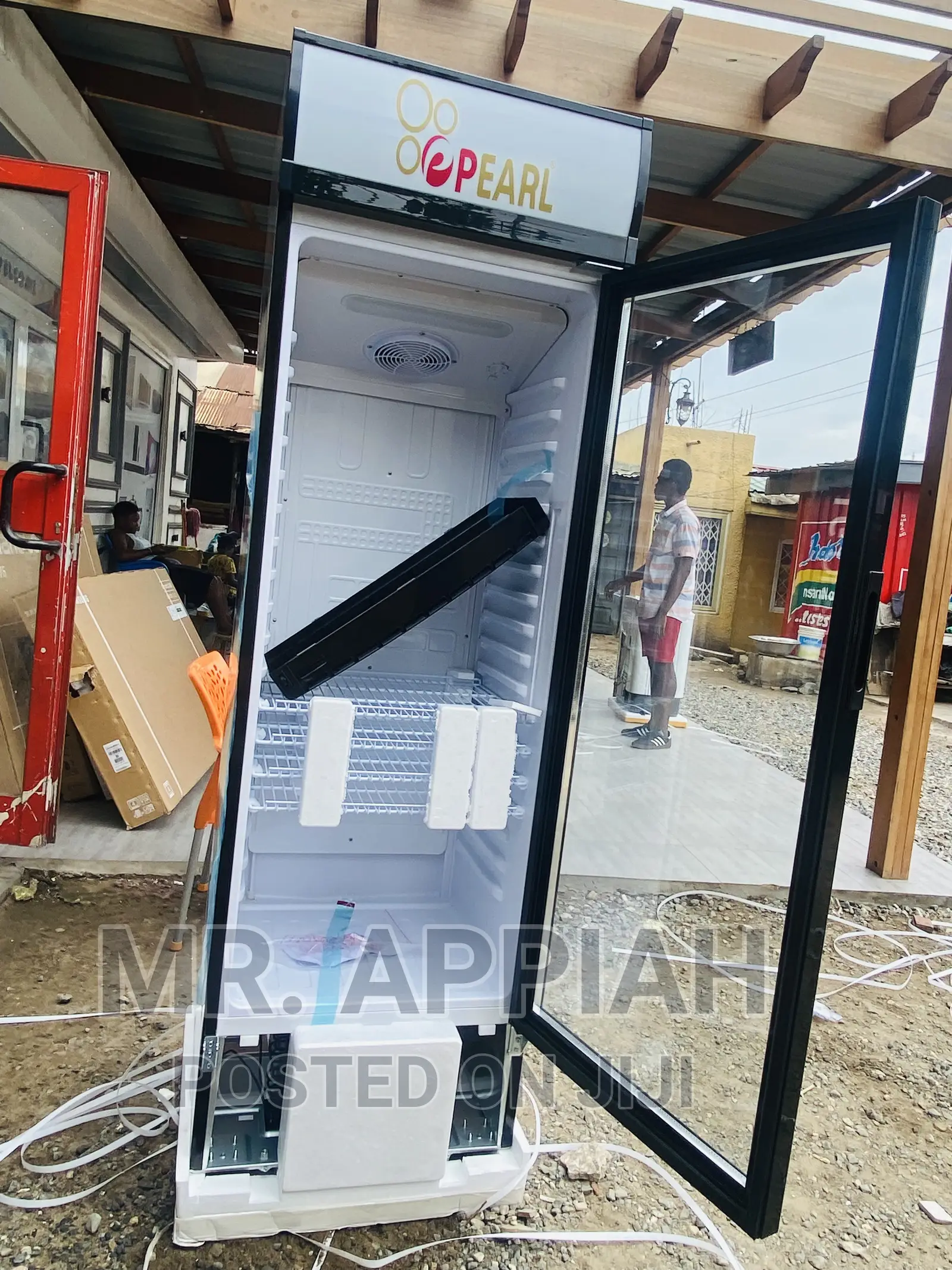Energy Saving Pearl PVC 424-2b 400L 1 Door Display Fridge.