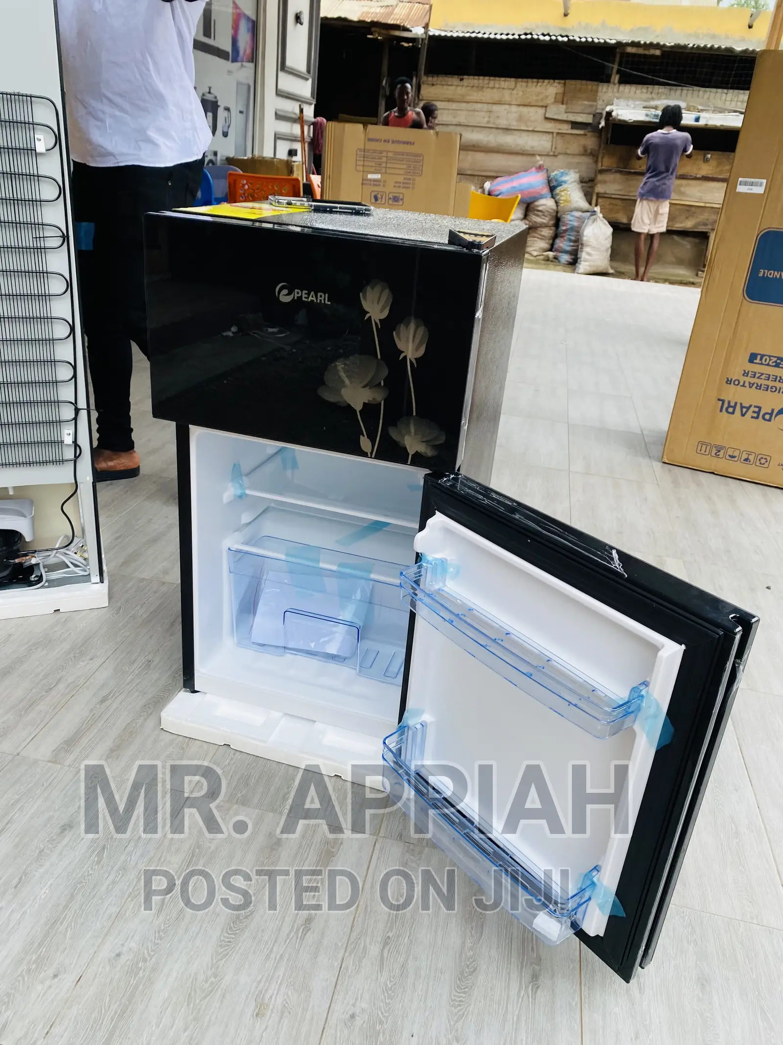 Super Cooling Pearl PF-10T Double Door Refrigerator,Black.