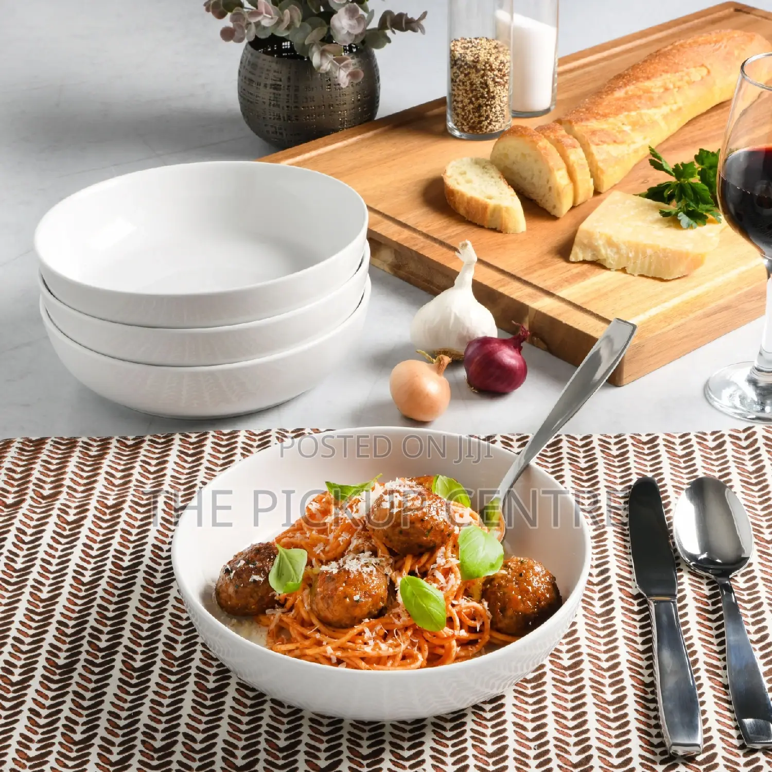 Gibson Home 8-Piece Dinner Bowl Set, White