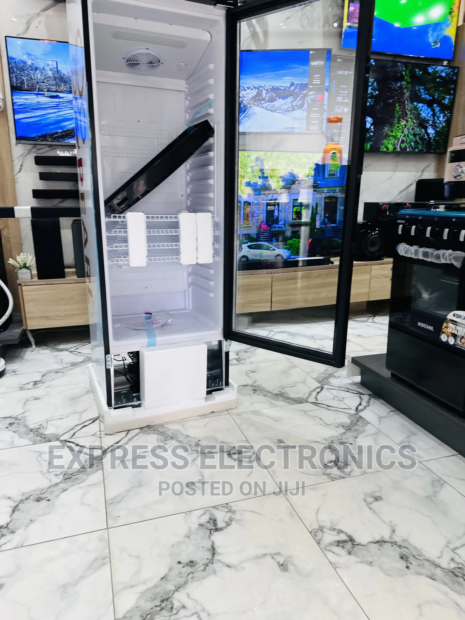 Vertical Display Fridge Pearl PVC 424-2b. Single Door