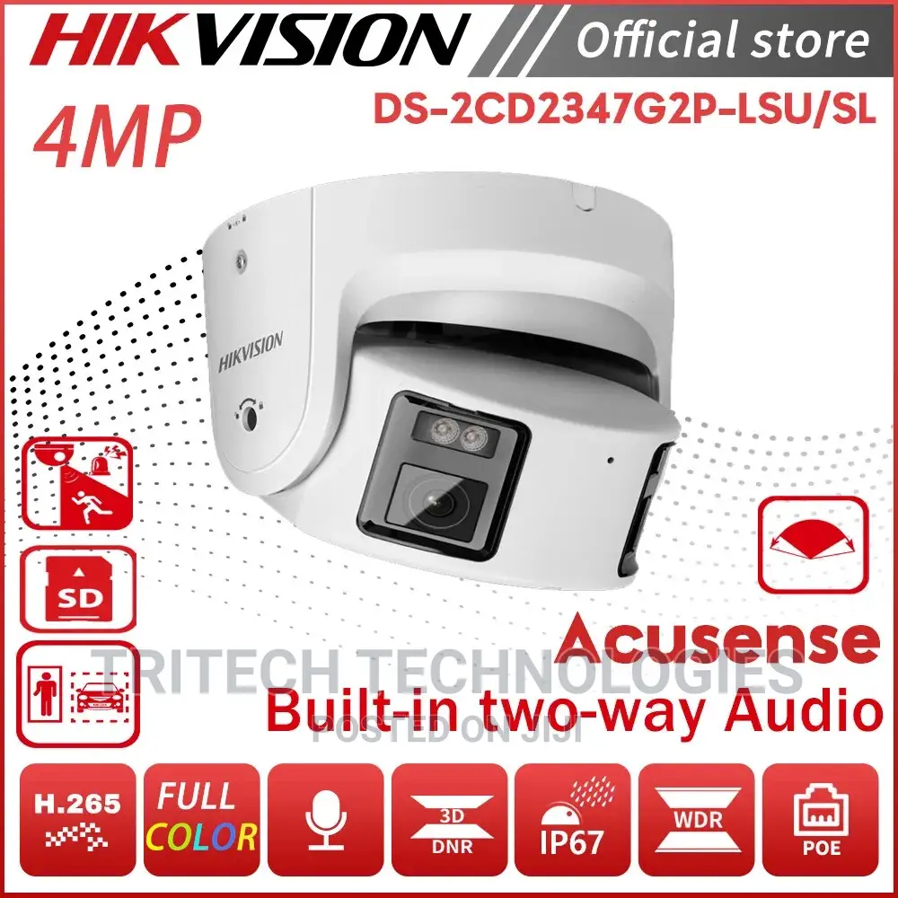 Hikvision 4mp Panoramic Colorvu Fixed Turret Ip Camera Dome