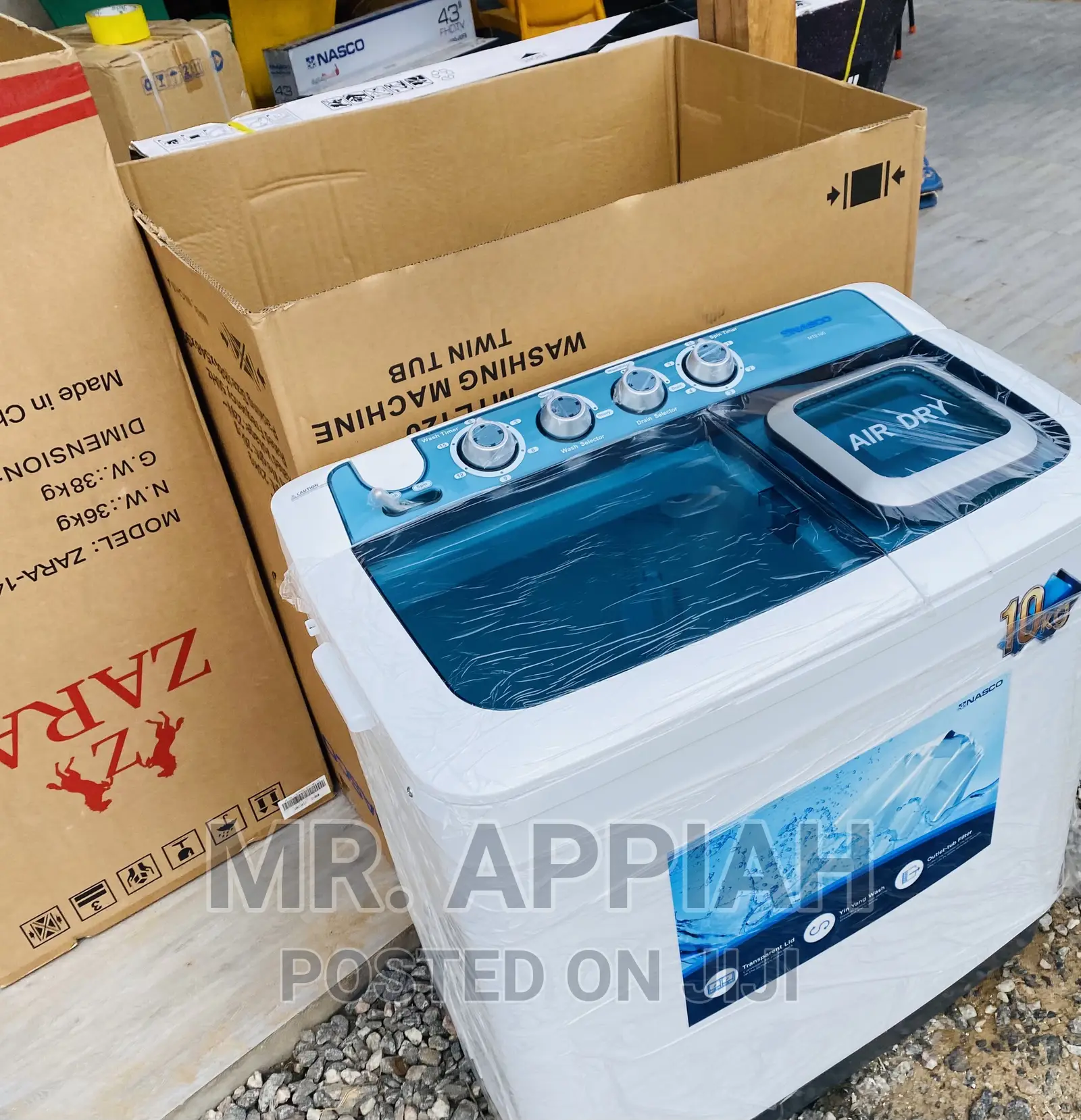Low Energy Consumption Nasco 10kg Washing Machine(White).