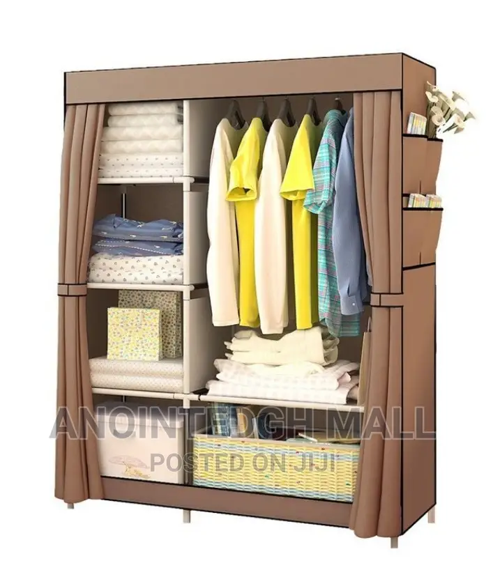 2 in 1 Foldable Wardrobe - Brown