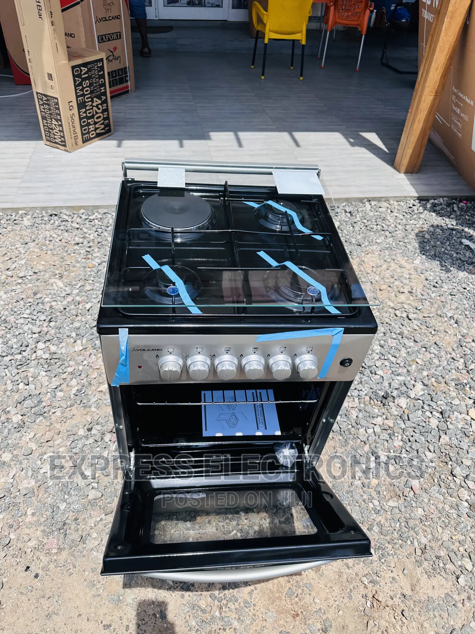 Easy to Set Up Stove Cooker Oven Grill 3+1