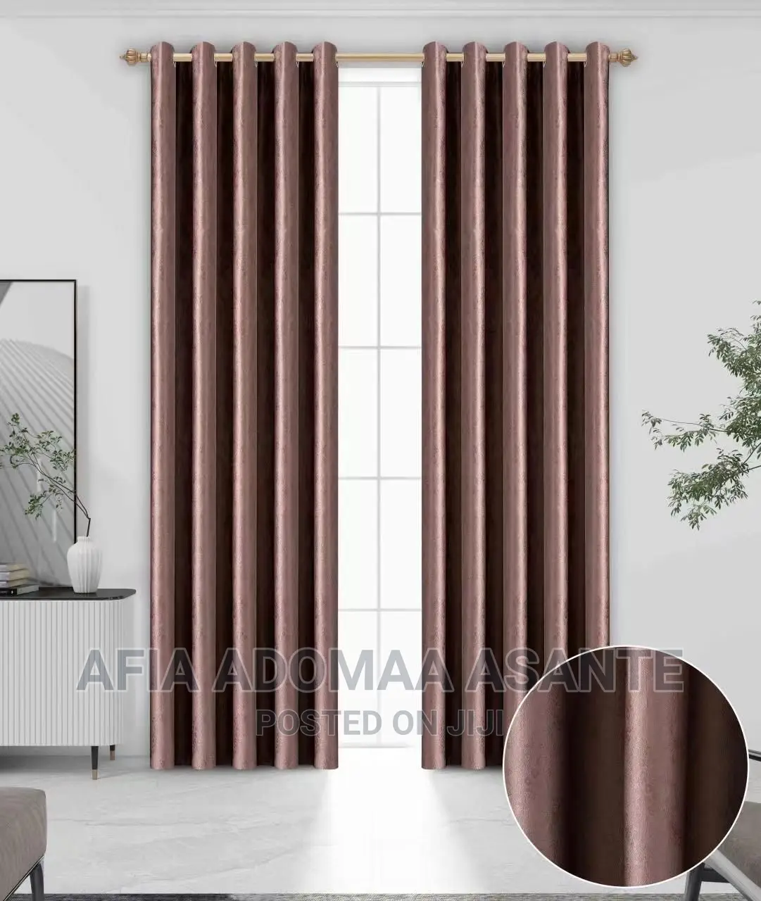 2 Pieces Black Out Plain Colour Quality Window Curtain