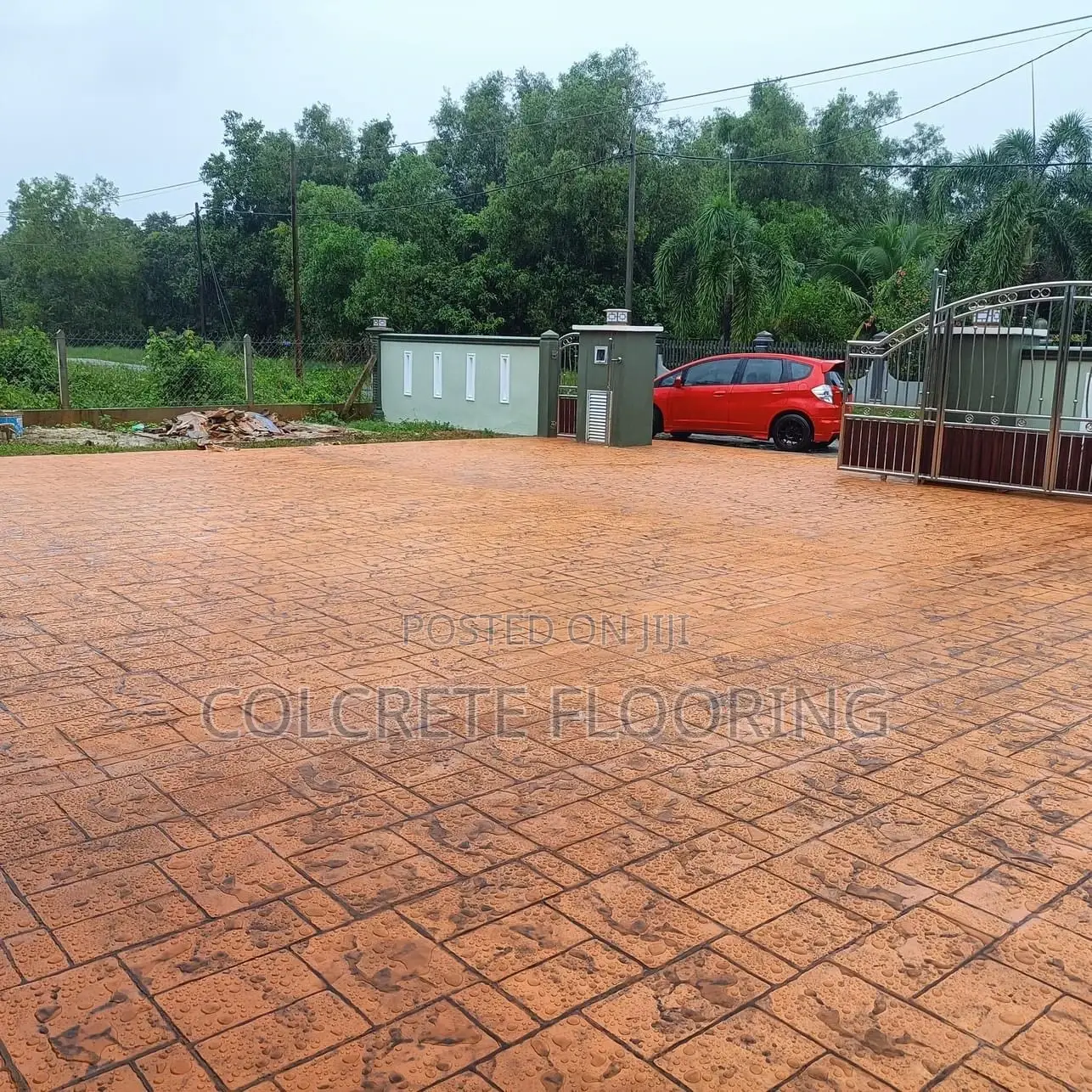 Orange Slate Stamped Concrete