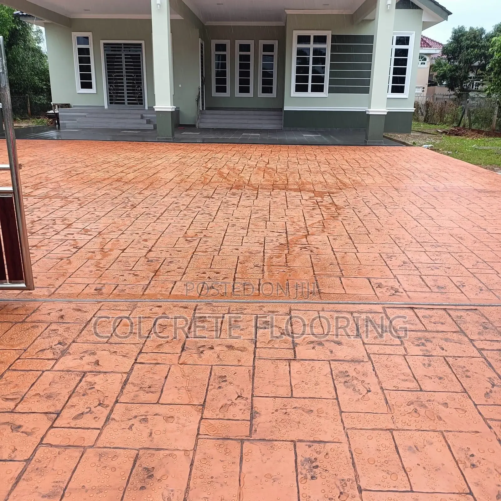 Orange Slate Stamped Concrete