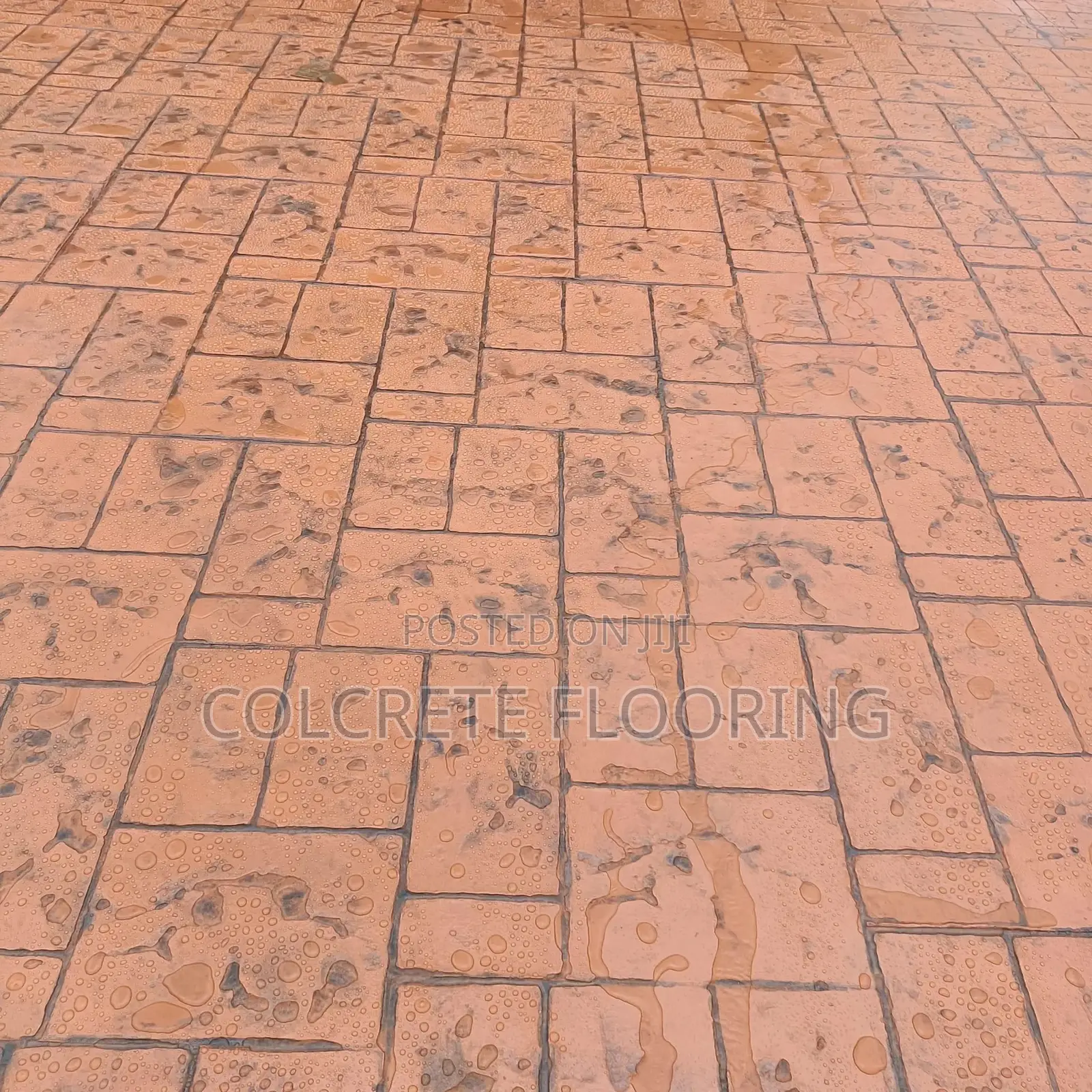 Orange Slate Stamped Concrete