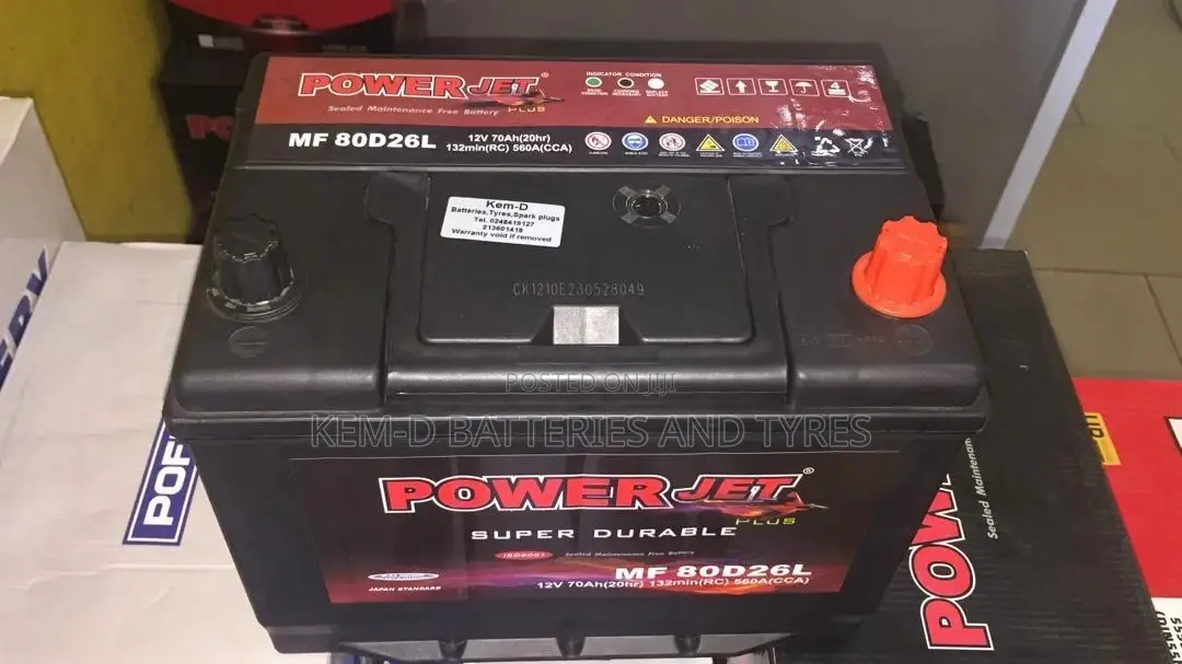 80D26L Powerjet Batteries 15 Plates - Free Instant Delivery
