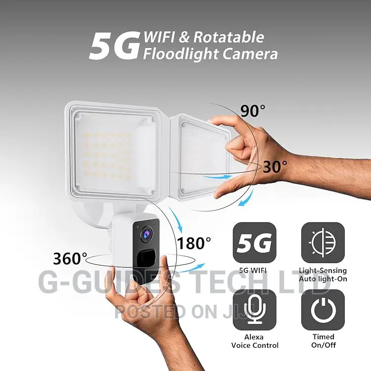 Ngteco WIFI Outdoor Security Floodlight Camera With PIR