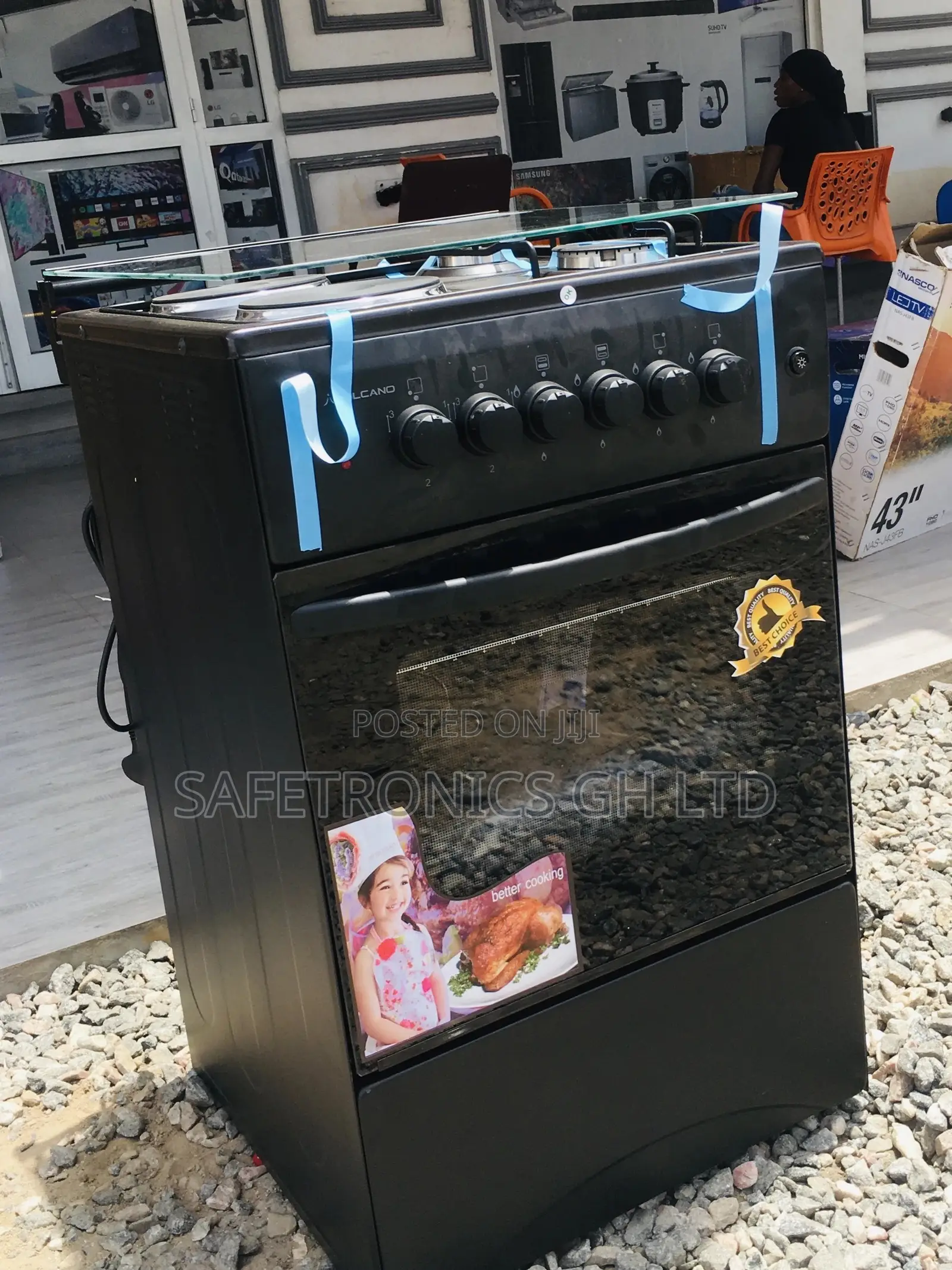 Durable 2 Electric Cooker 2 Gas Burner Volcano 50x50