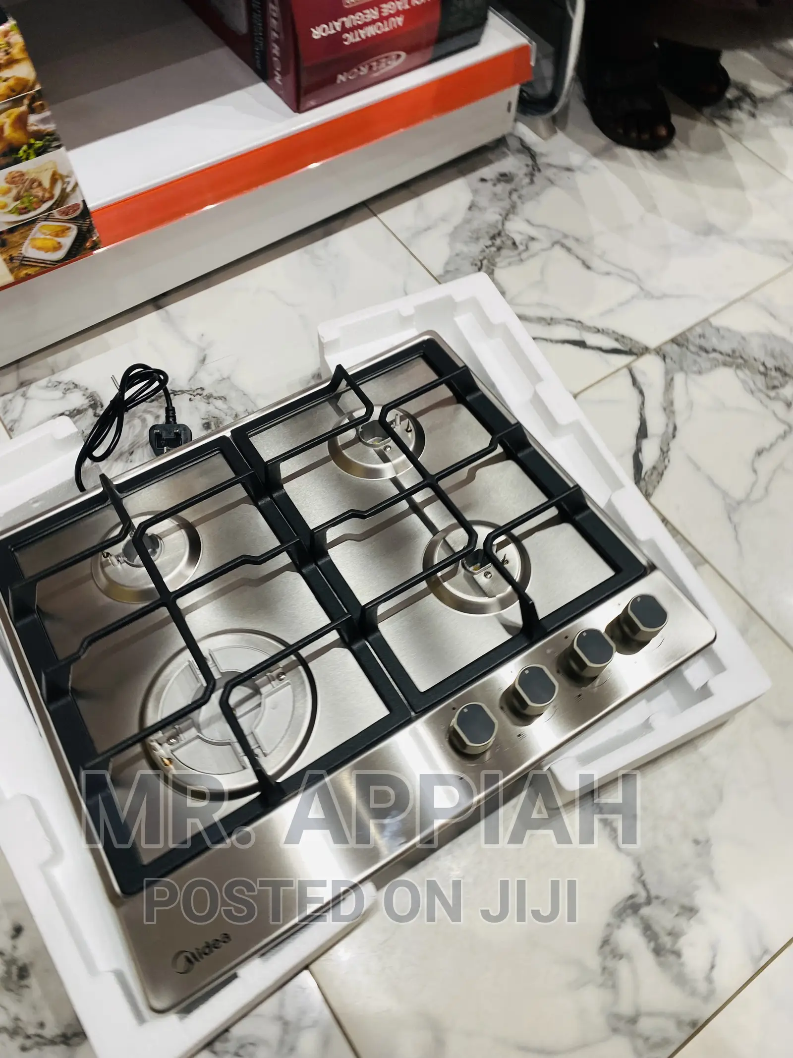 Anti-Rust Midea 4 Gas Burner Top(60x51cm) 60G40ME,Silver 
