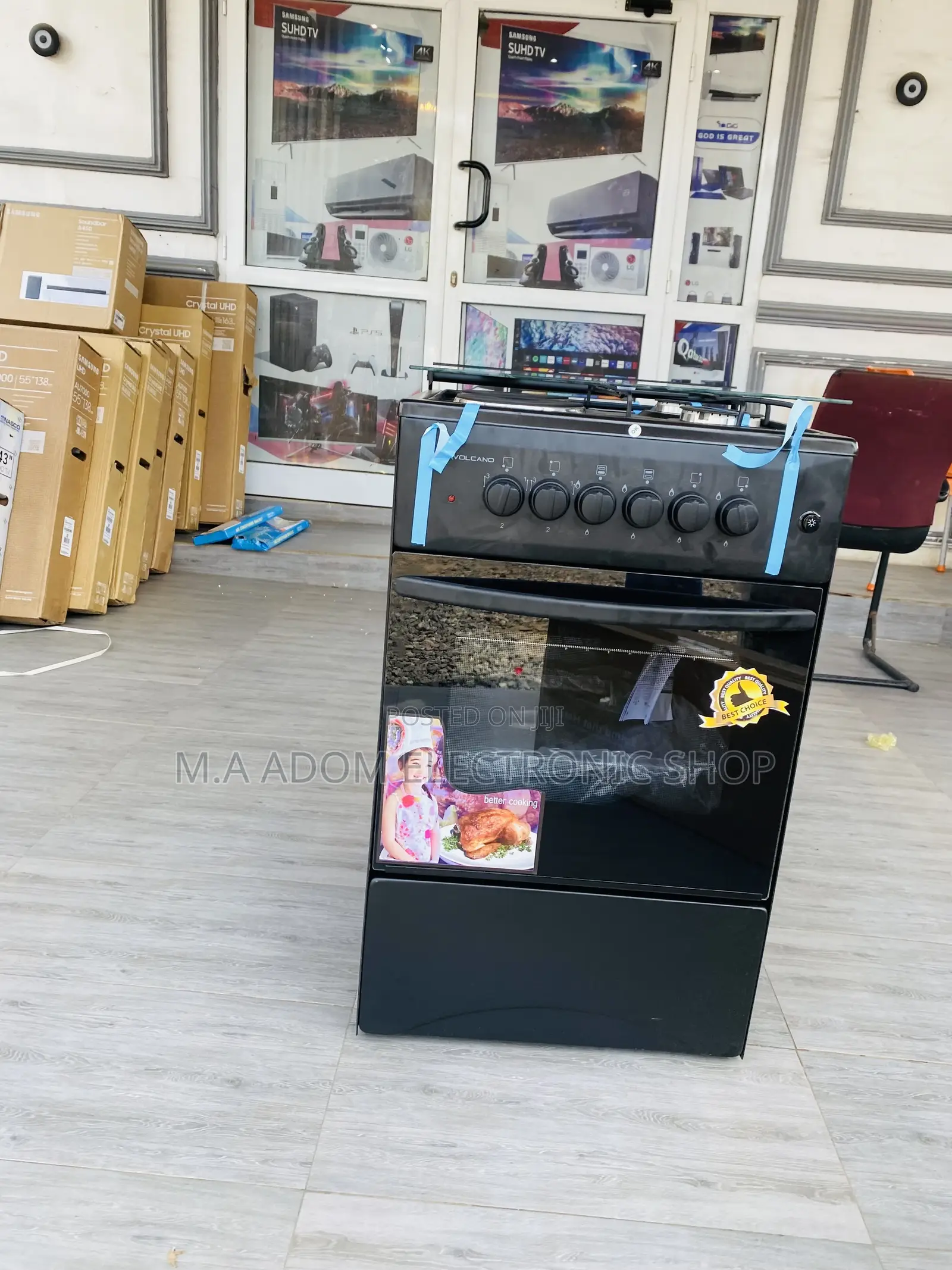 Affordable Volcano 2 Electric + 2 Gas Burner + Oven,Black