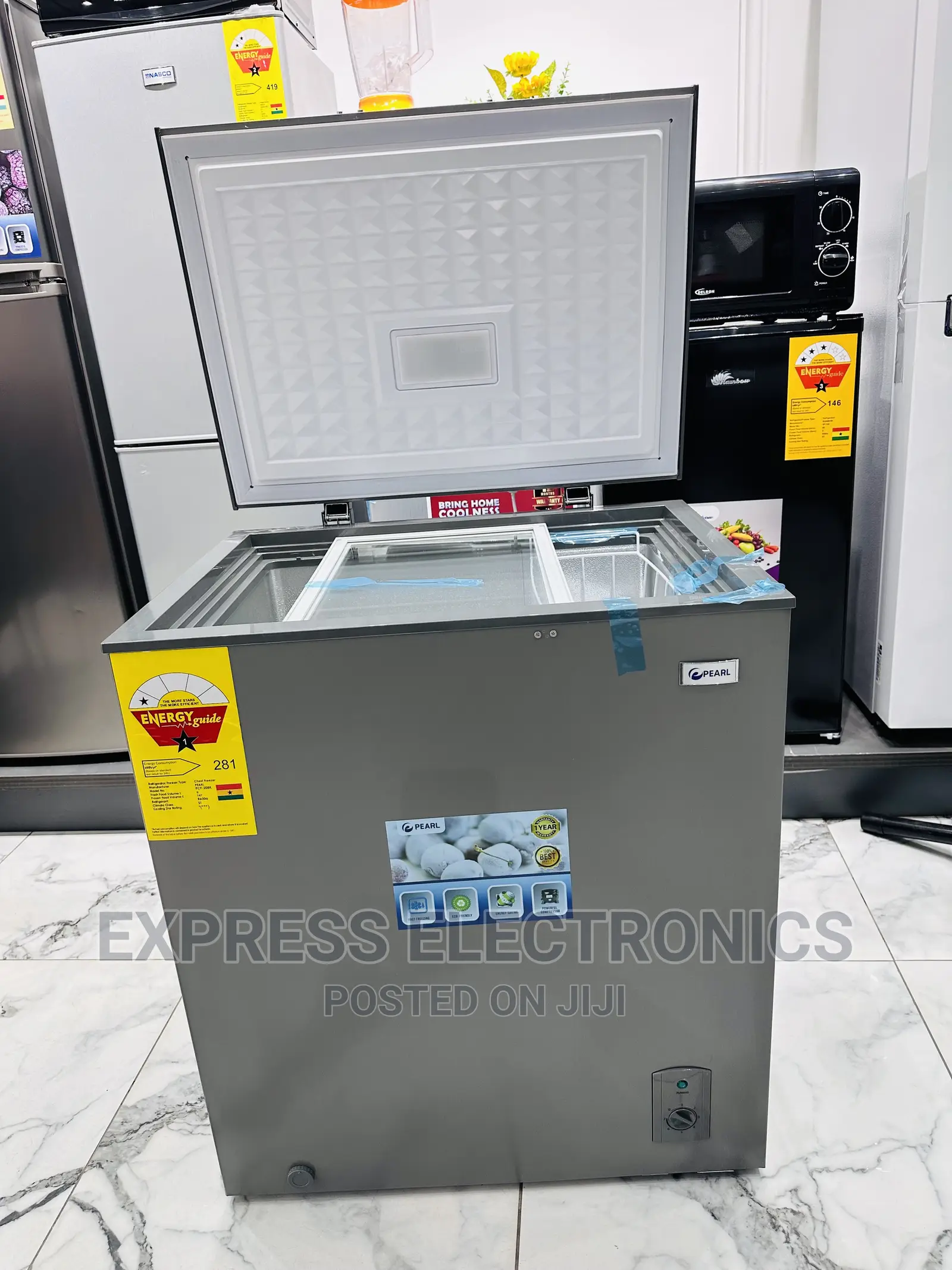 Anti Rust Resistant Chest Freezer Single Door 100L Pearl
