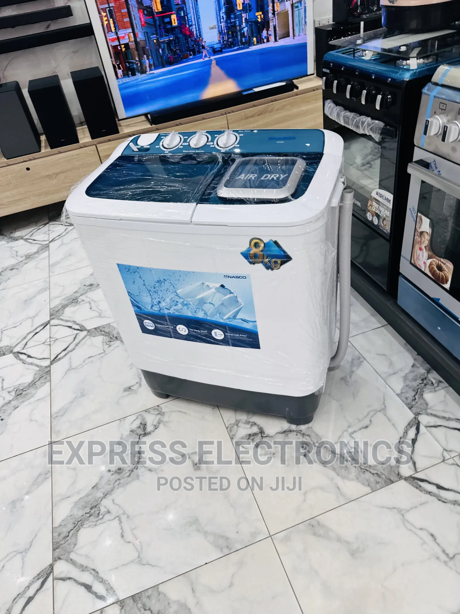 Sleek Durable Nasco Washing Machine 8kg Topload Twintub
