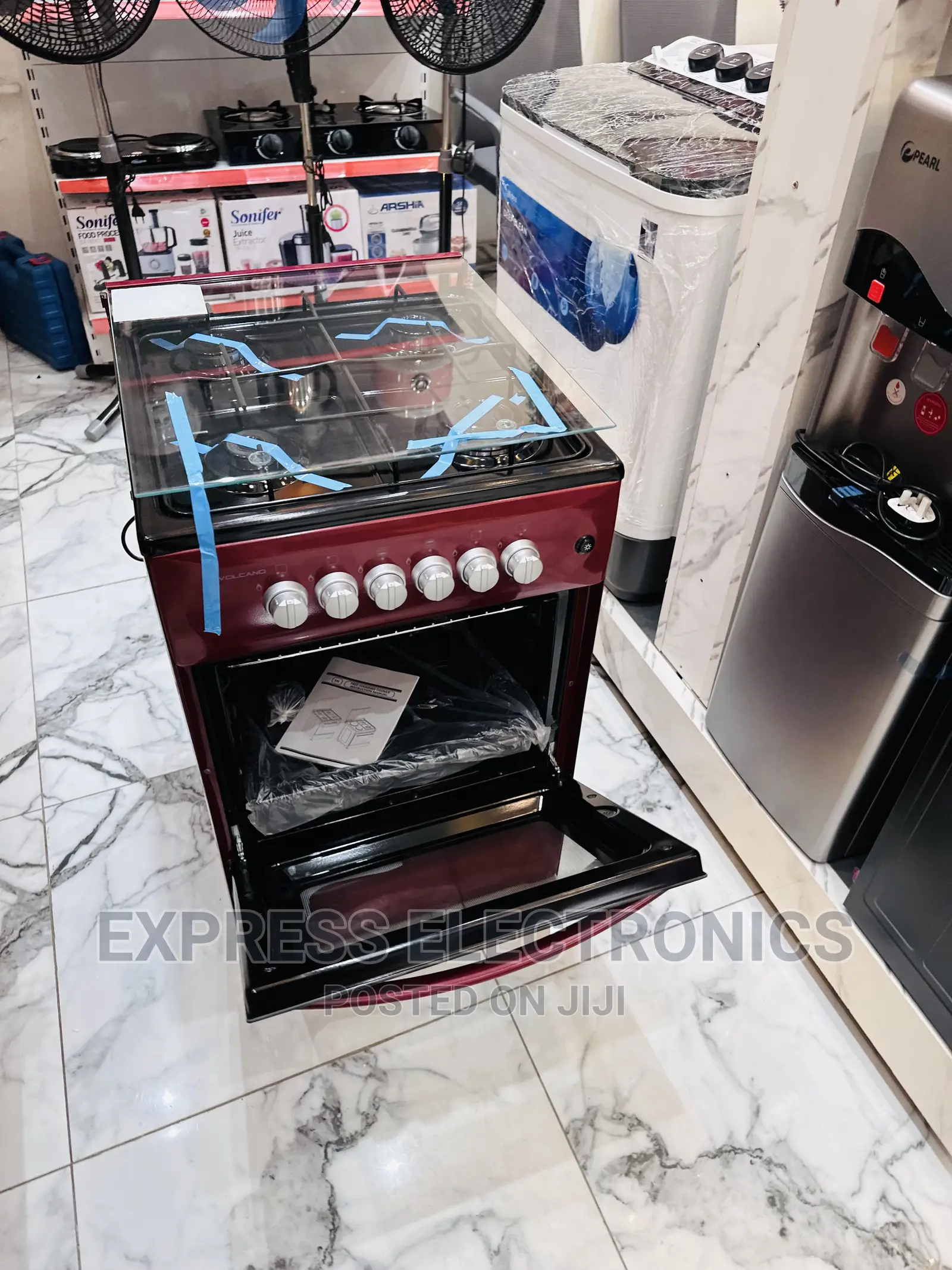 Very Cool Red Volcano Gas Cooker Oven 4burner
