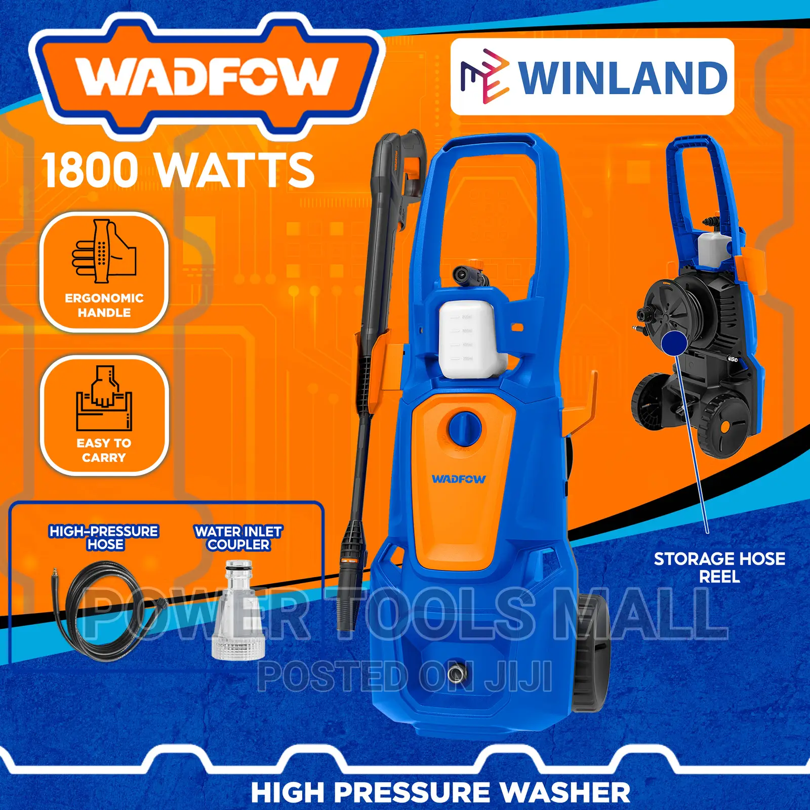 Wadfow Heavy Duty High Pressure Washer 2200W - WHP3A22