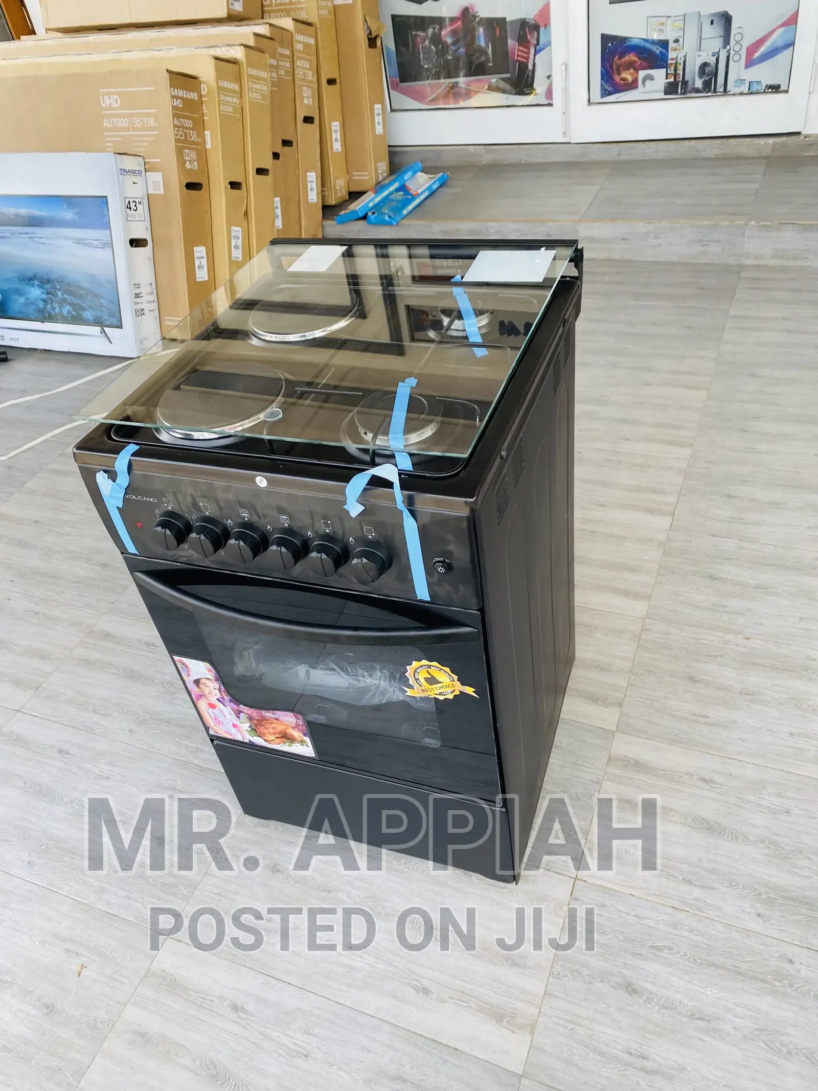 Shop High Quality Volcano 2 Gas + 2 Electric Burner(Black).