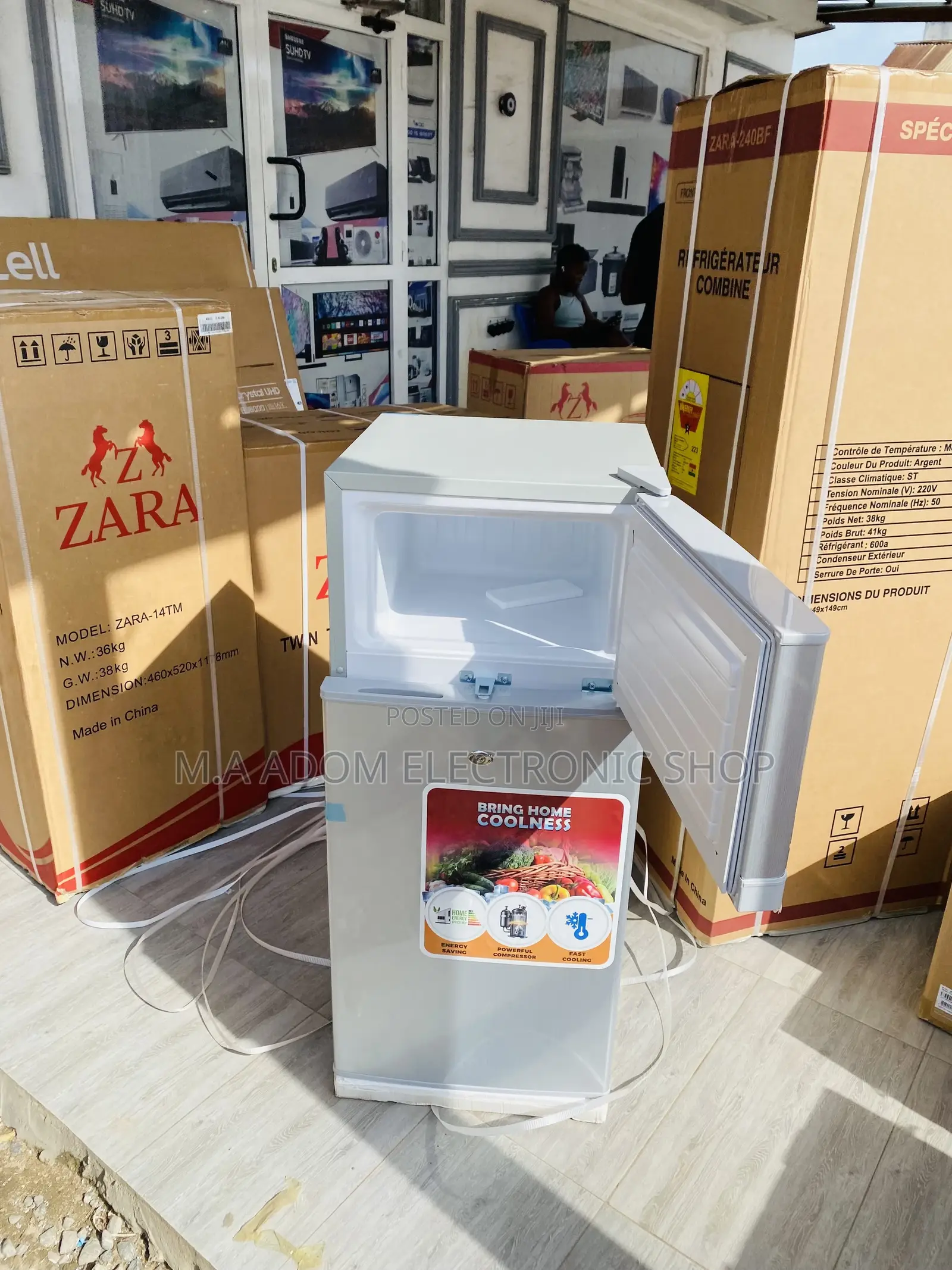Extremely Cooling Zara 12TM Double Door Refrigerator,Silver.