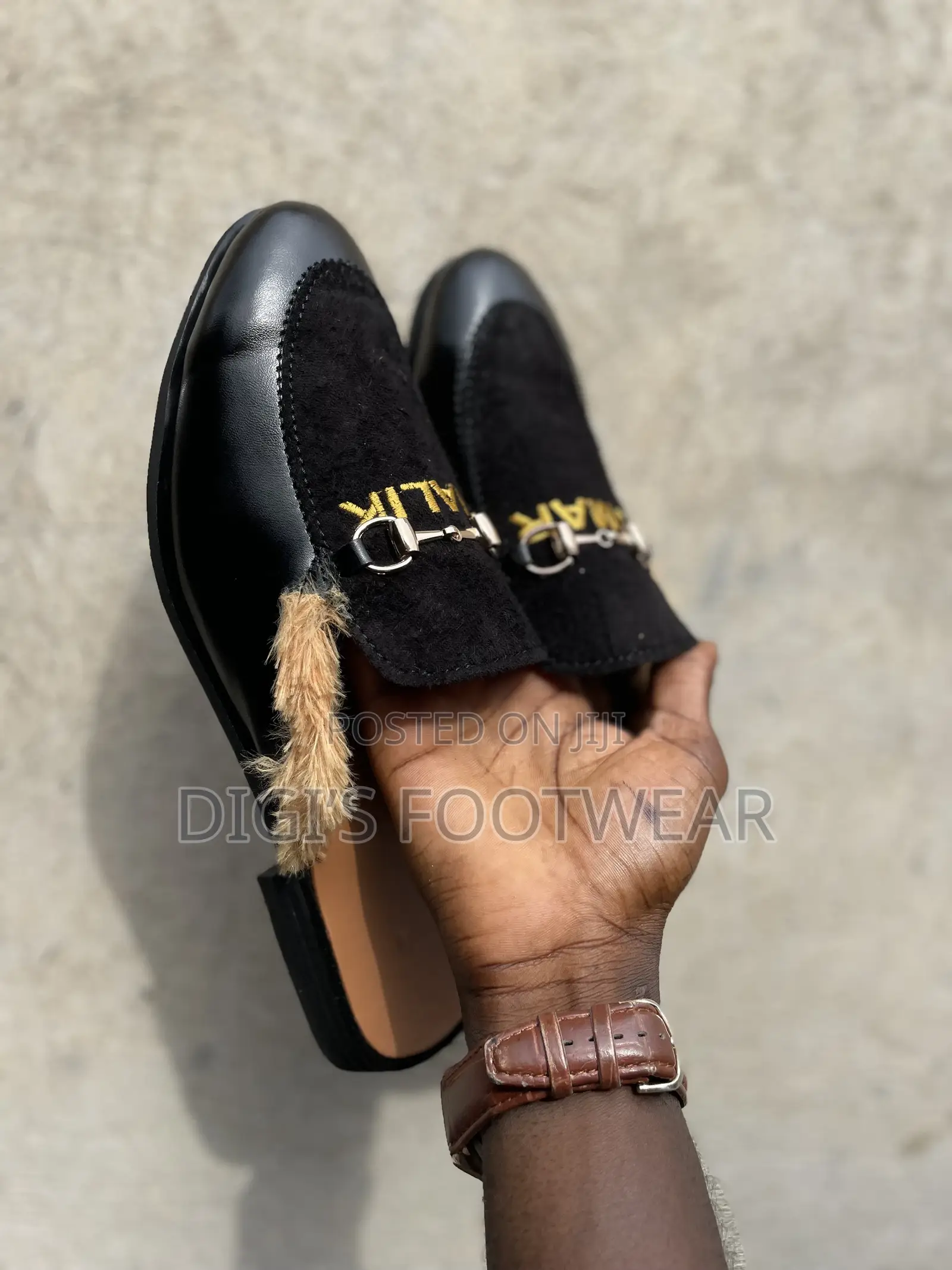 Black (Name Branded) Half Shoe