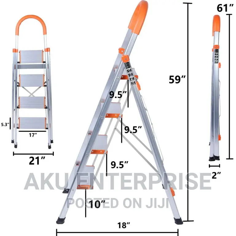 Living Room Staircase Ladders 4 Steps Aluminum Alloy Ladder