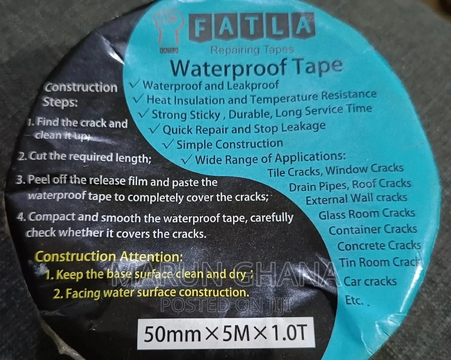 Fatla Waterproof Tape, Roofing Watertank Repair Tape 2inch