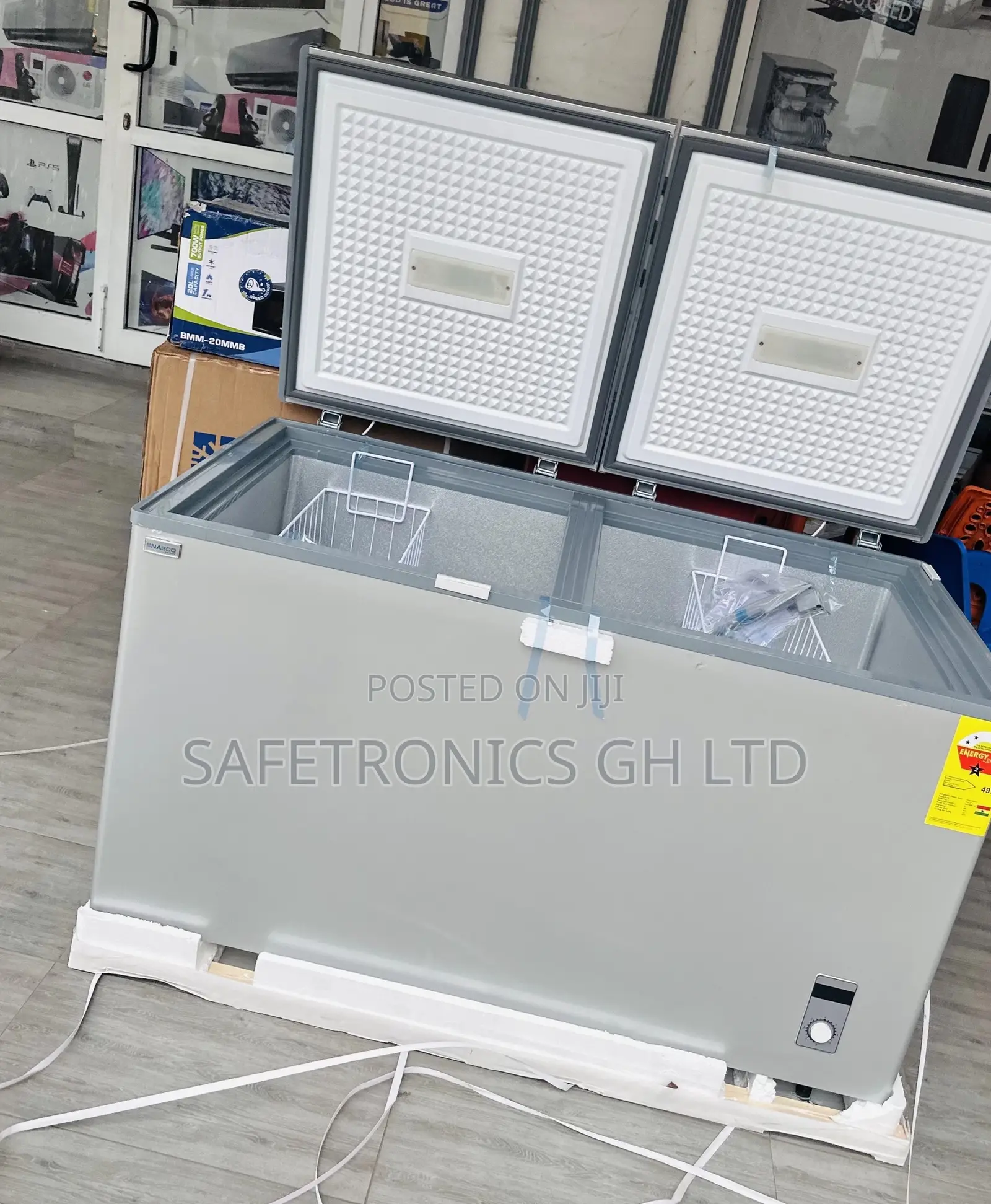 Doubledoor Chestfreezer Nasco Nas-500fl-Dd Electric Gray
