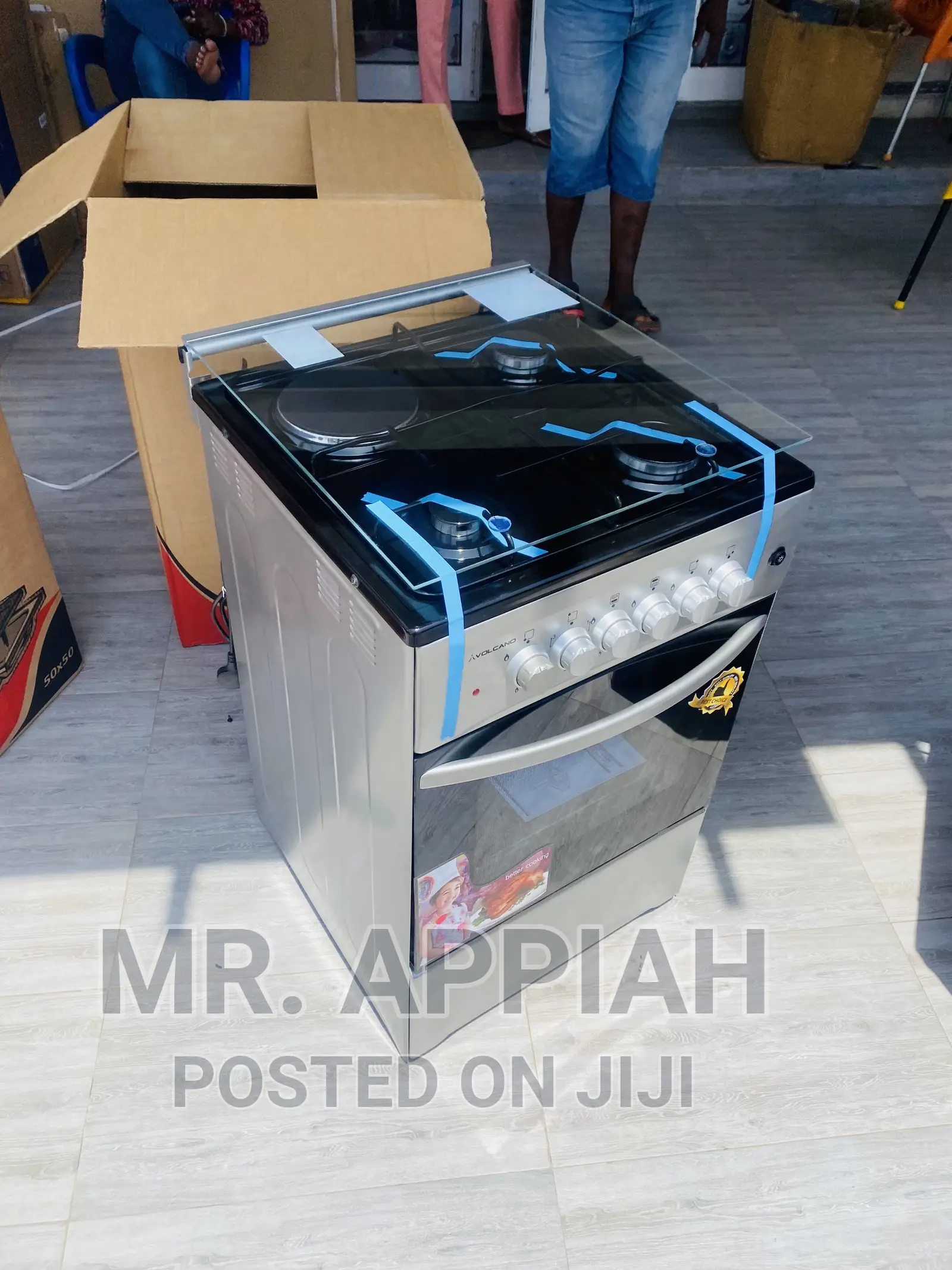 Brand New Volcano 50x50 3 Gas + 1 Electric Cooker(Gray).