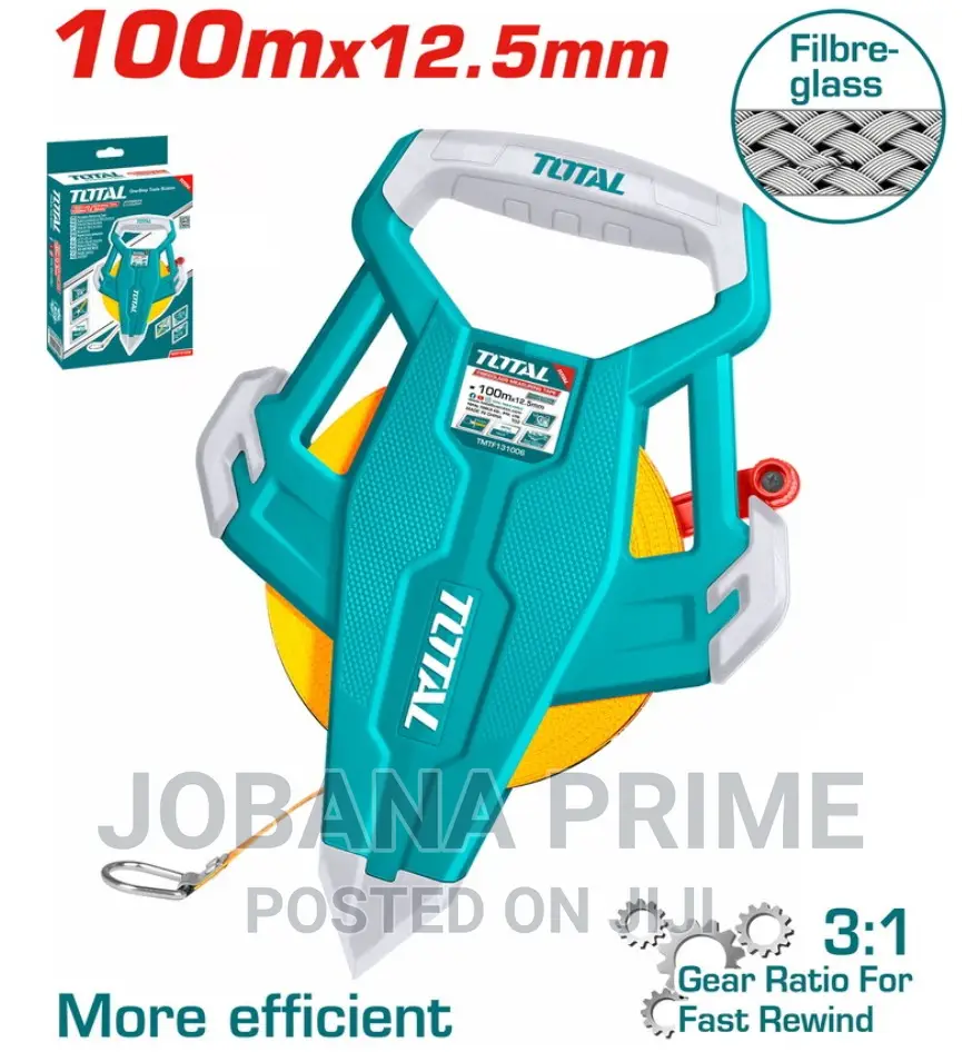 100m Fibre Glass Measuring Tape 100mtrx12.5mm (Tmtf131006)