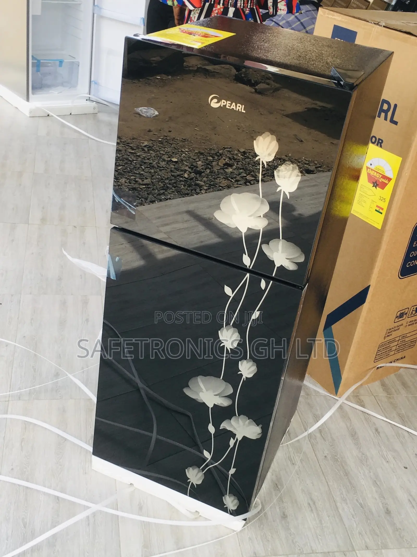 Pf-20t Doubledoor  Glass Black Pearl Topfreezer Fridge